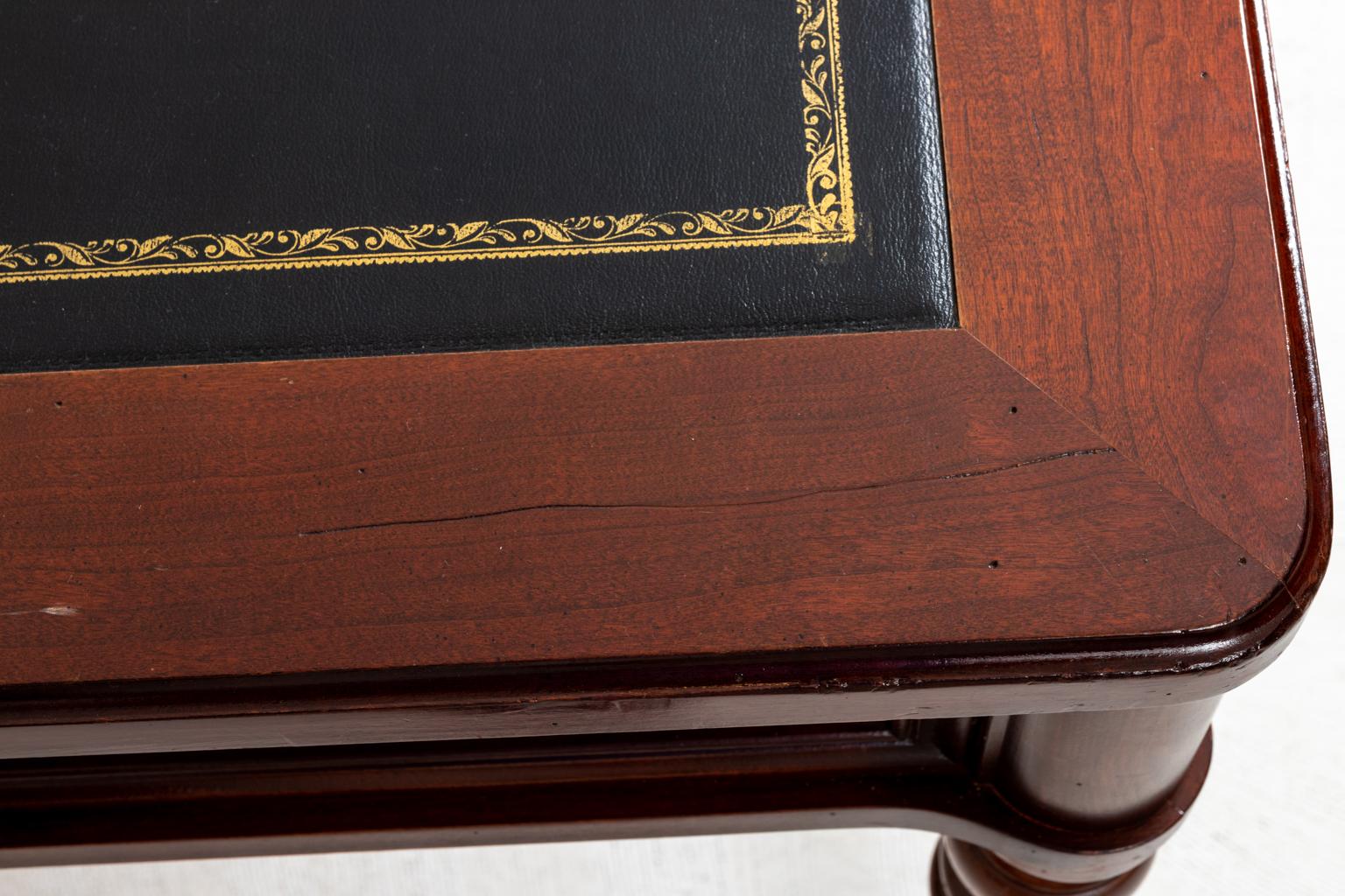 Regency Style Black Leather Top Desk 3