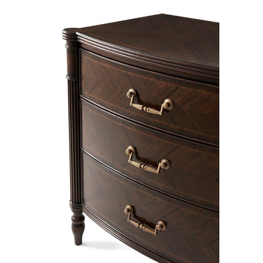 Regency Style Bowfront Nightstand In New Condition In Westwood, NJ