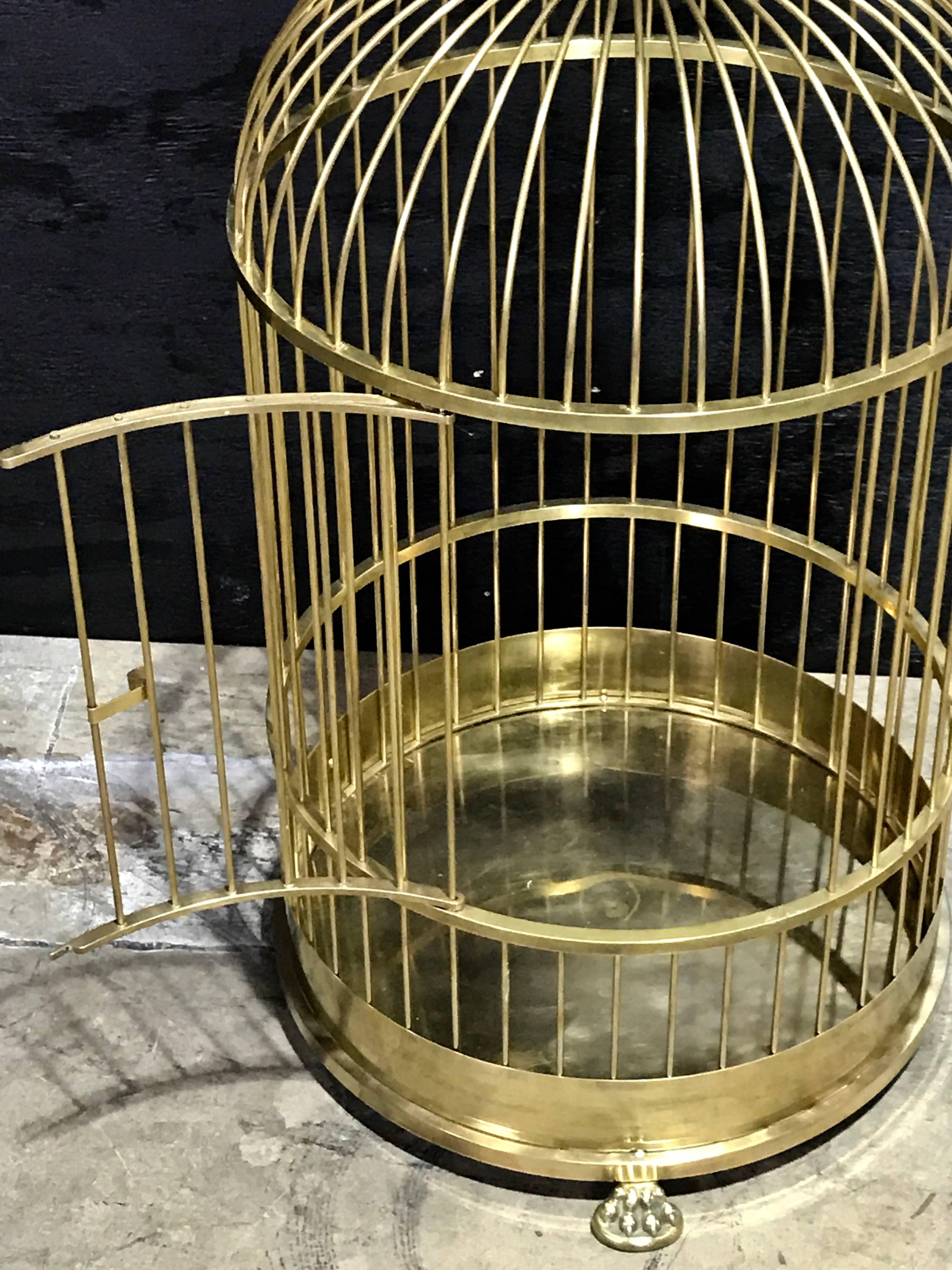 Regency Style Brass and Mahogany Bird Cage 4