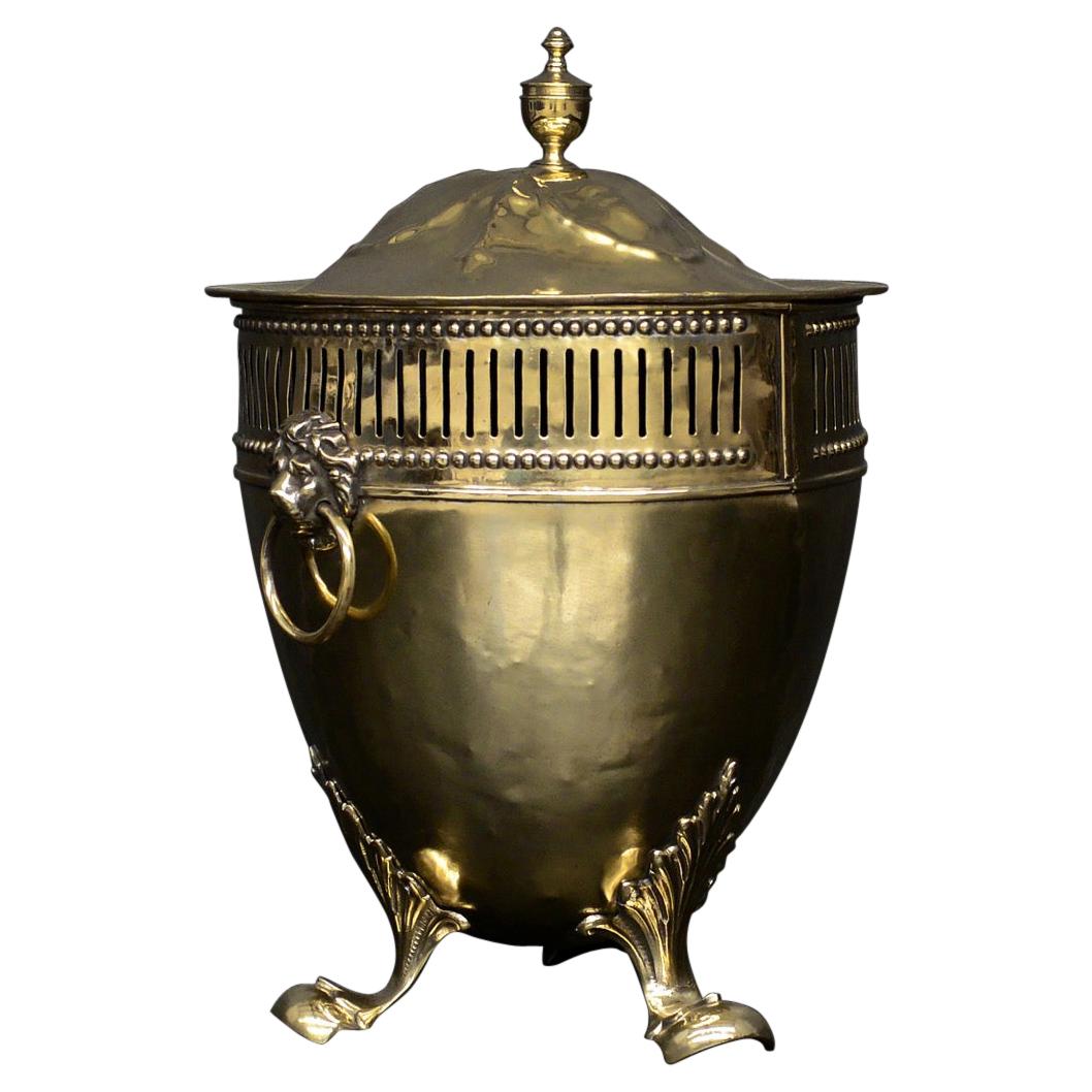 Regency Style Brass Coal Bucket For Sale