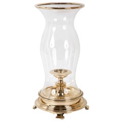 Regency Style Brass Hurricane Lamp, Large Scale