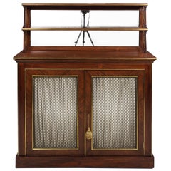 Regency Style Brass-Mounted Rosewood Chiffonier Server Console