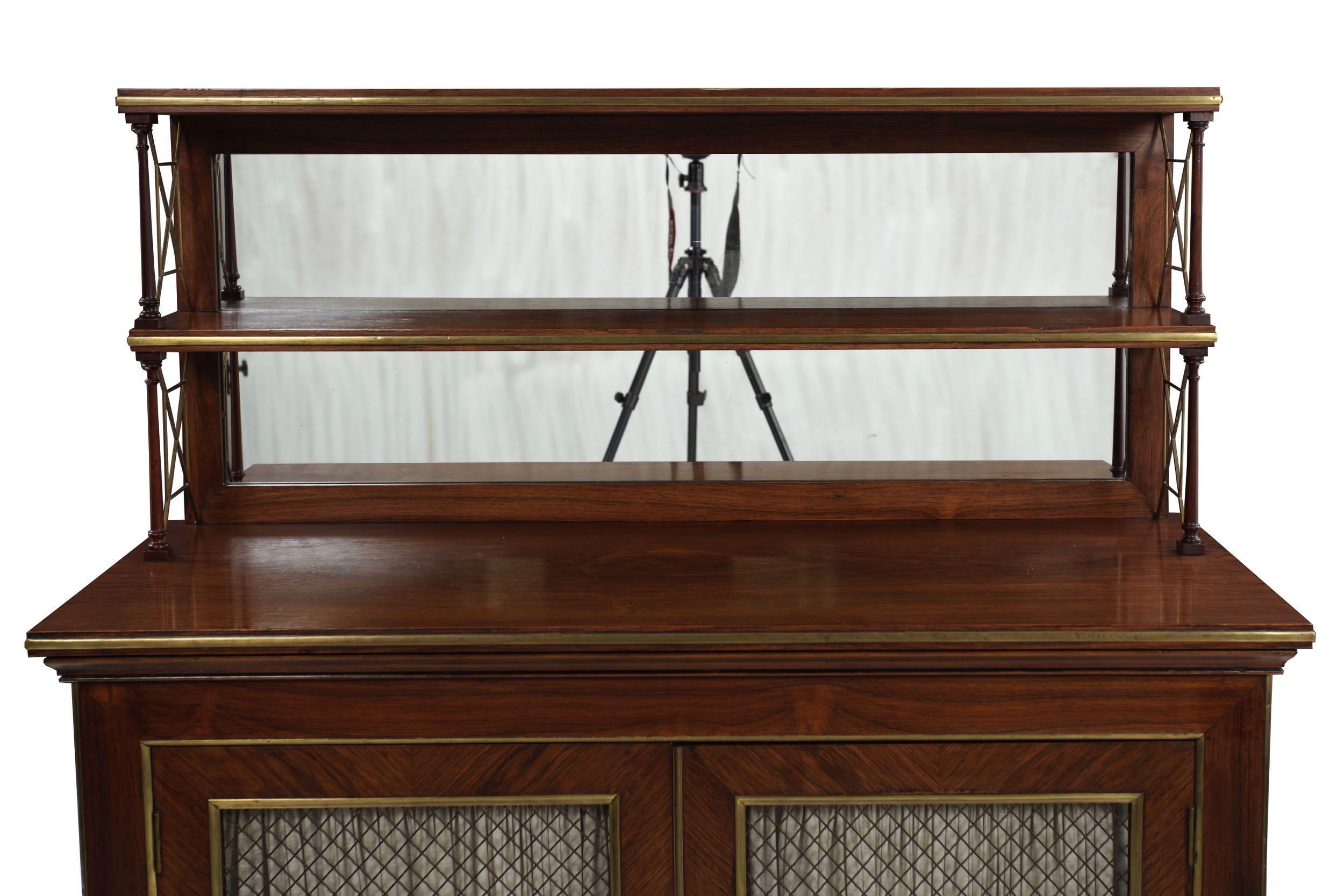 Regency Style Brass-Mounted Rosewood Chiffonier Server Console 1