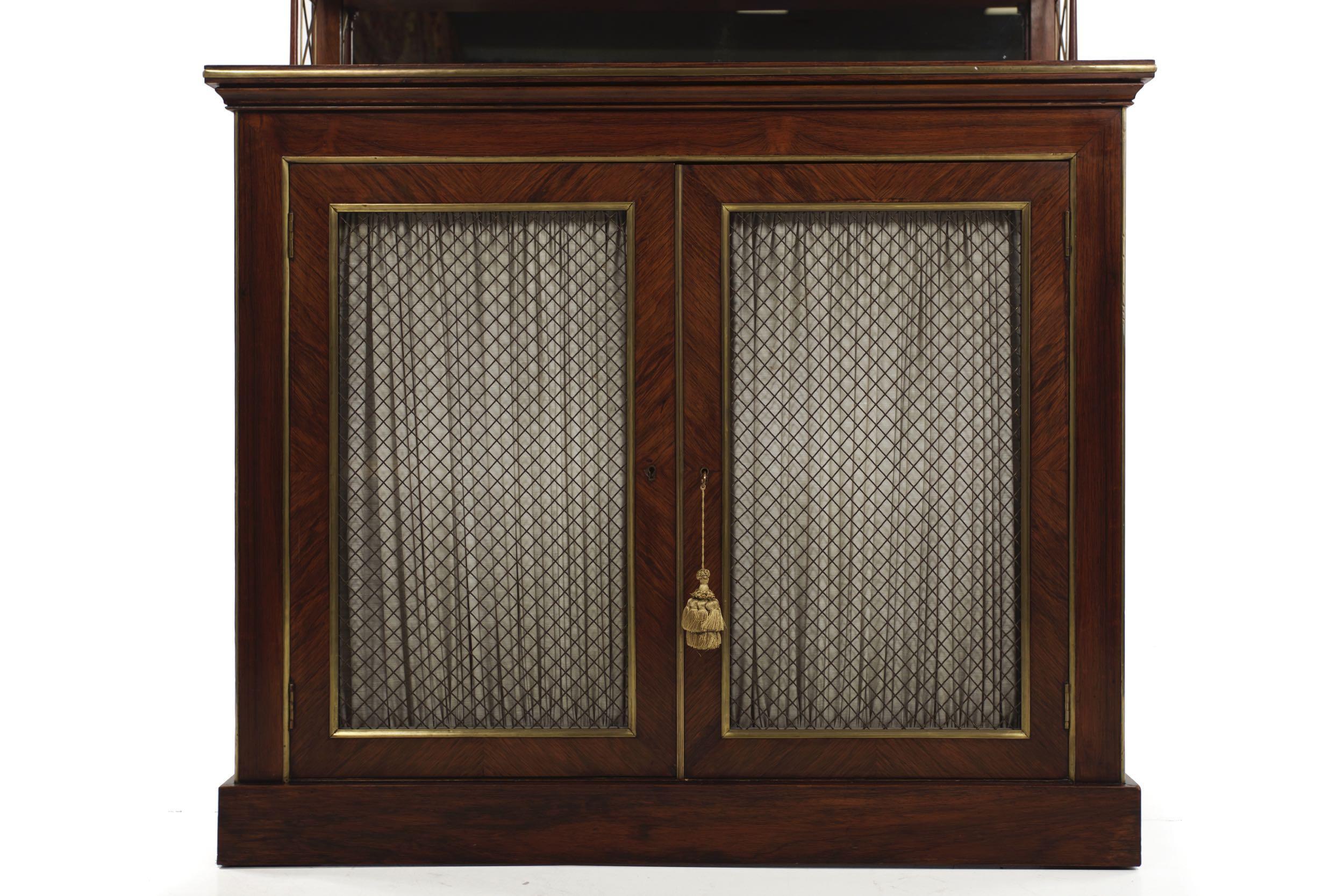 Regency Style Brass-Mounted Rosewood Chiffonier Server Console 2