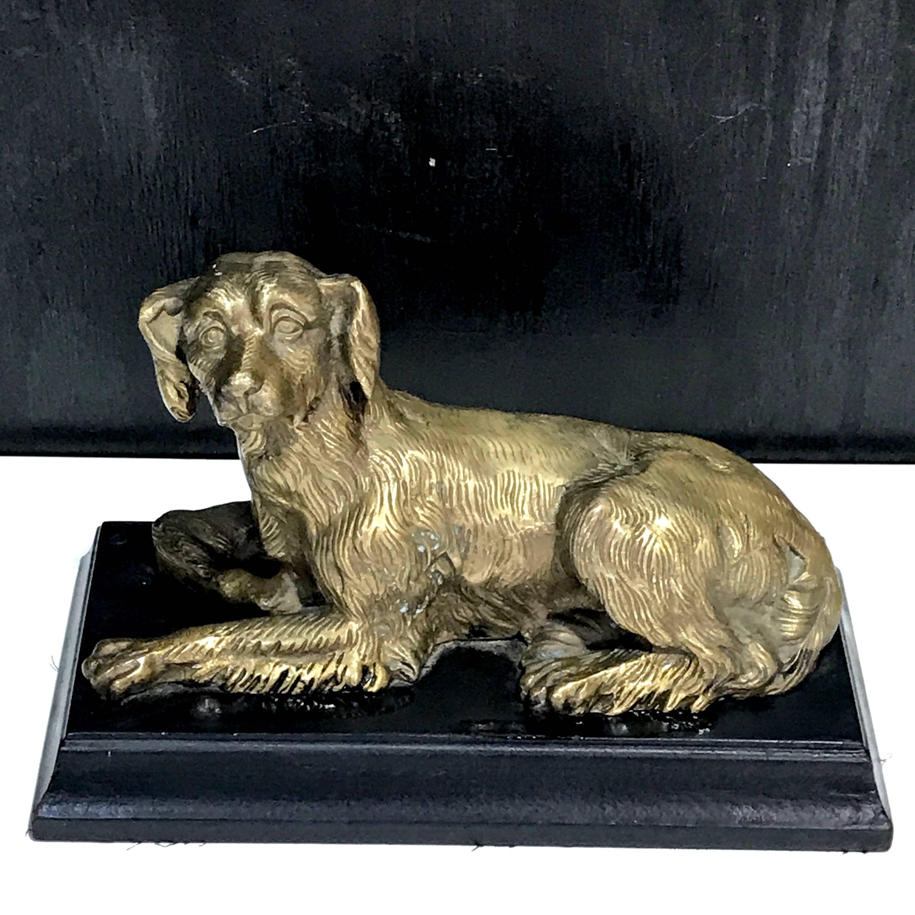 European Regency Style Bronze Figure of a Recumbent Dog