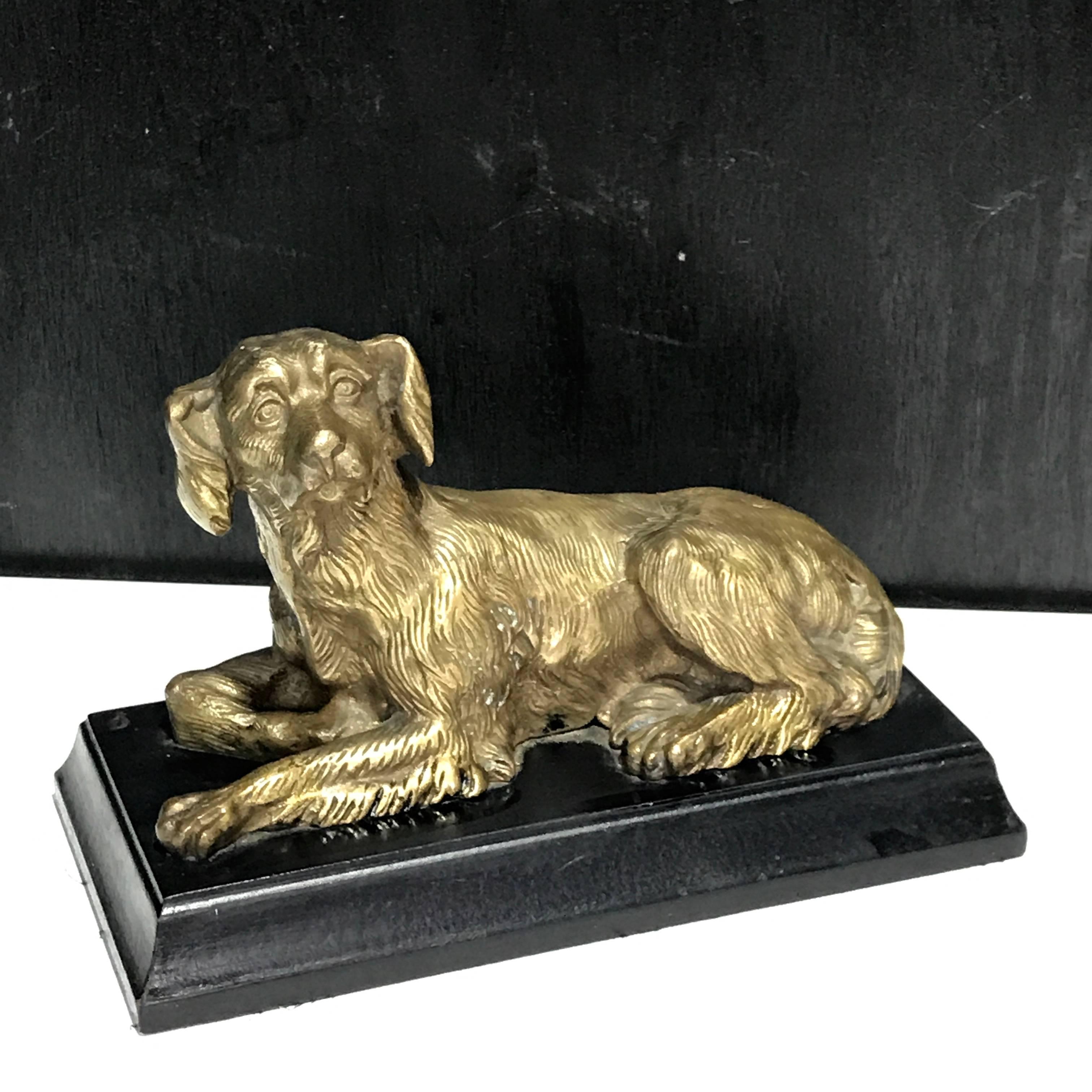20th Century Regency Style Bronze Figure of a Recumbent Dog