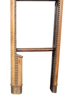 Regency Style Brown Leather Stick Ladder