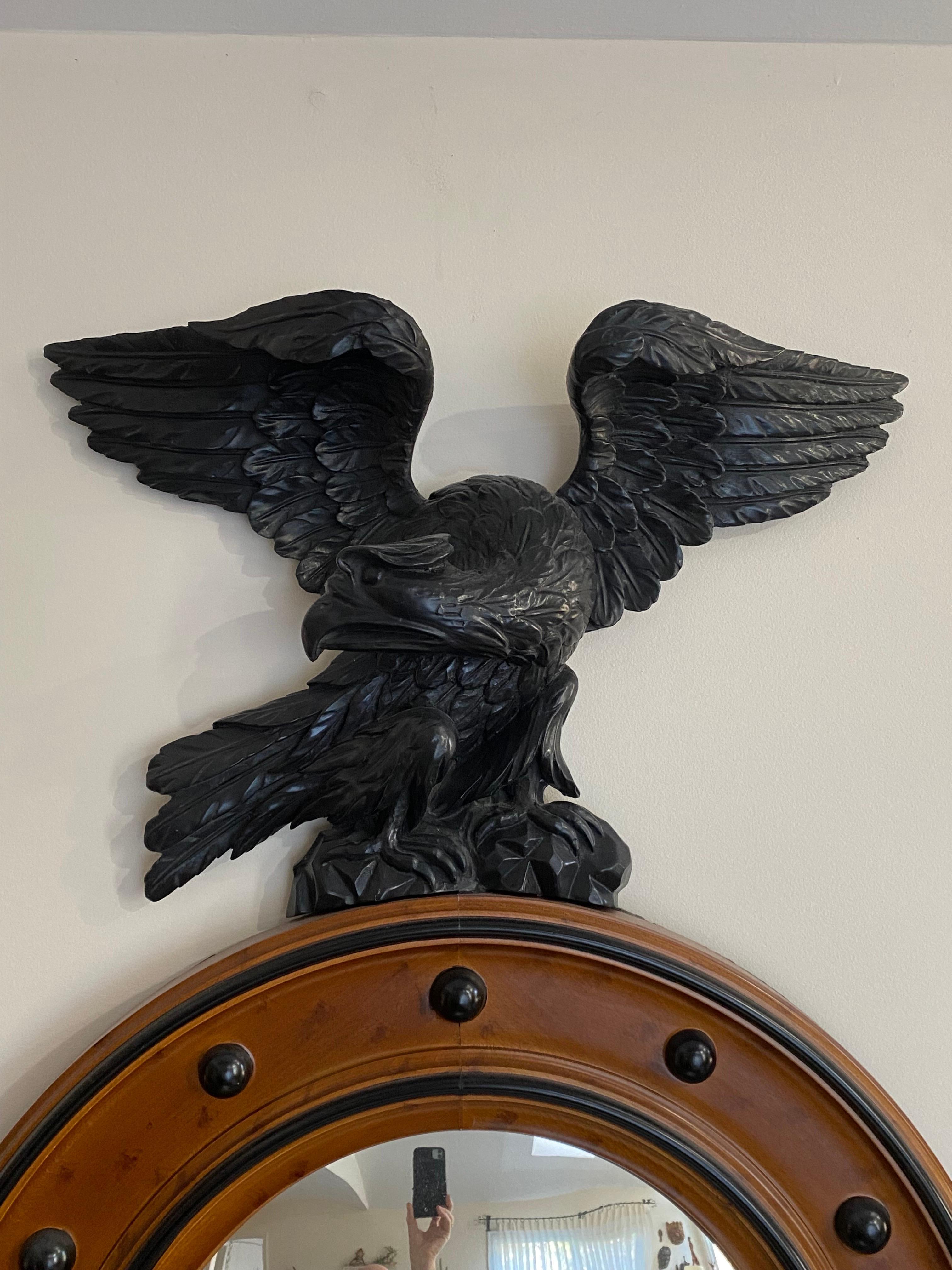 Empire Regency Style Bulls Eye Eagle Mirror For Sale