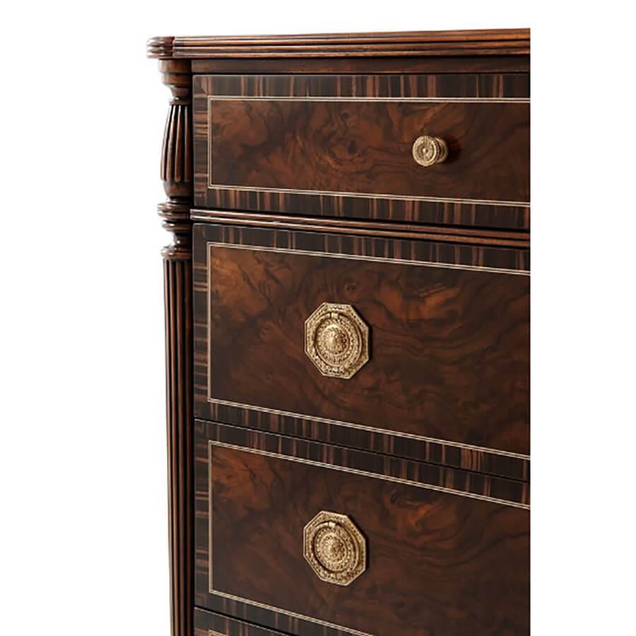 English Regency Style Burl Chest of Drawers