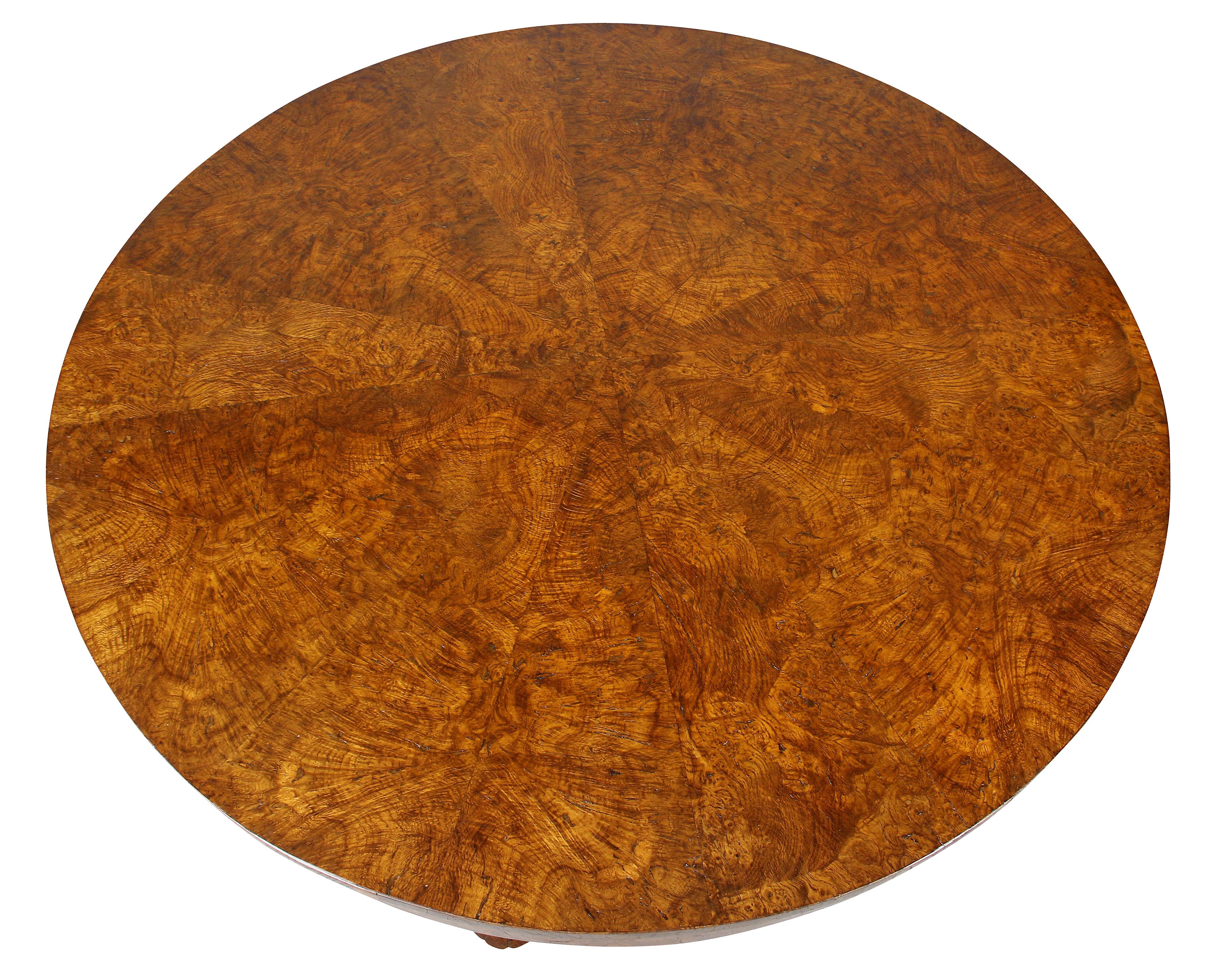 English Regency Style Burl Elm Center Table