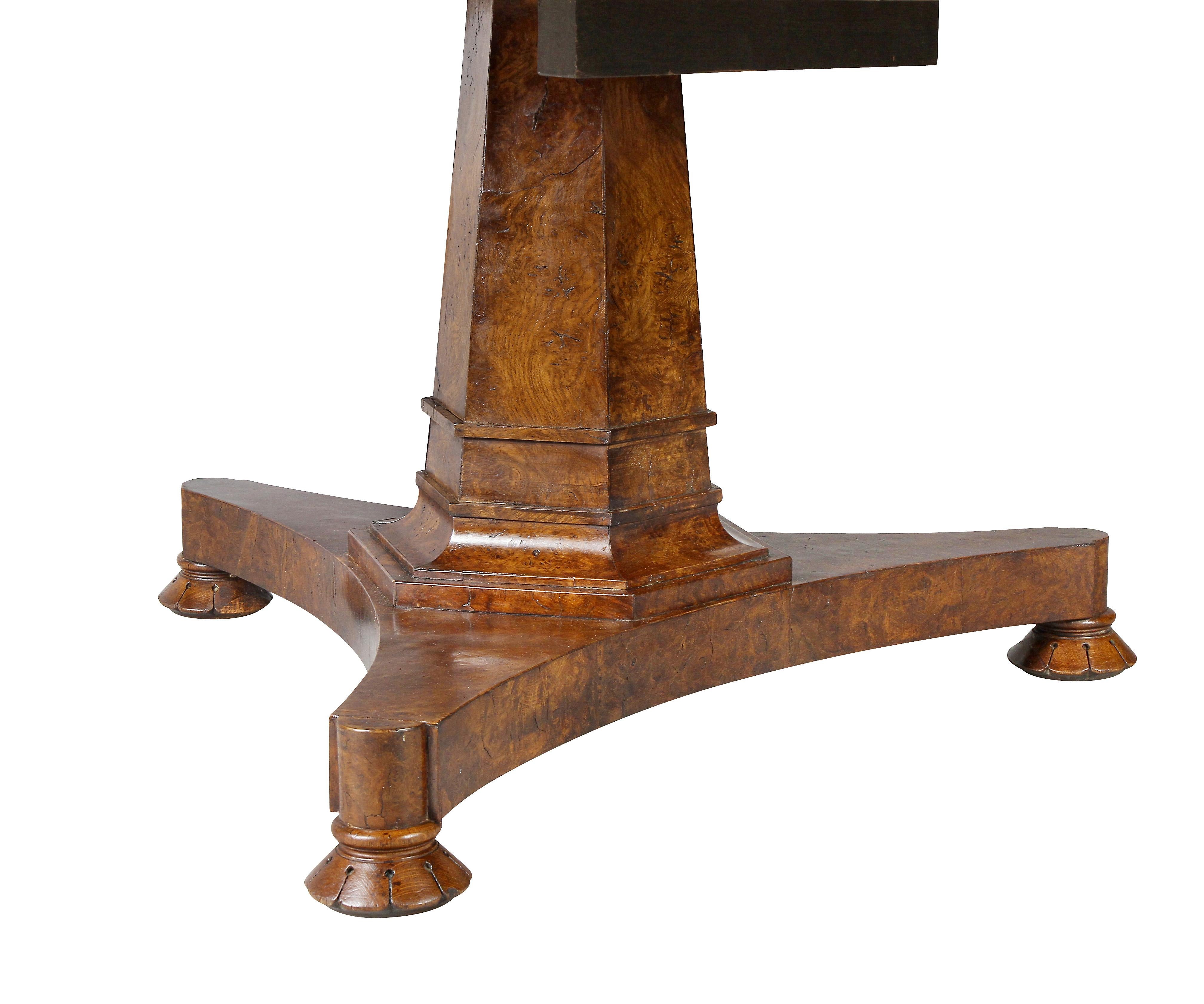 Early 19th Century Regency Style Burl Elm Center Table