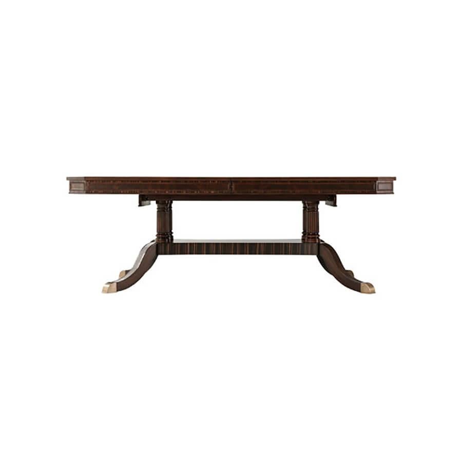 English Regency Style Burl Walnut Extension Dining Table