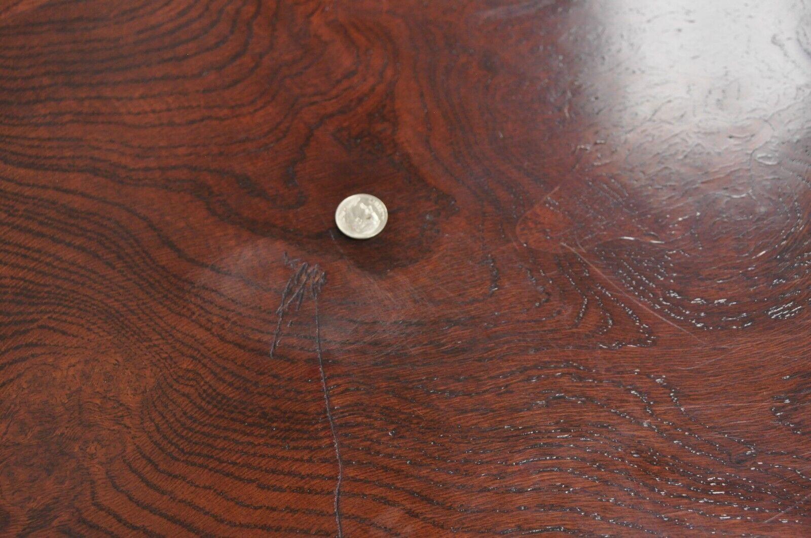 Regency Style Burl Wood Paw Feet Tripod Round Side Tables with Drawer, a Pair 3