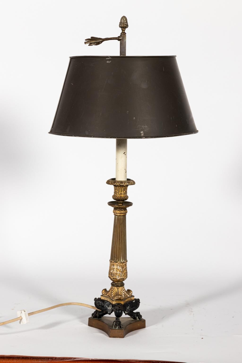 Regency Style Candlestick Lamp In Good Condition For Sale In Stamford, CT