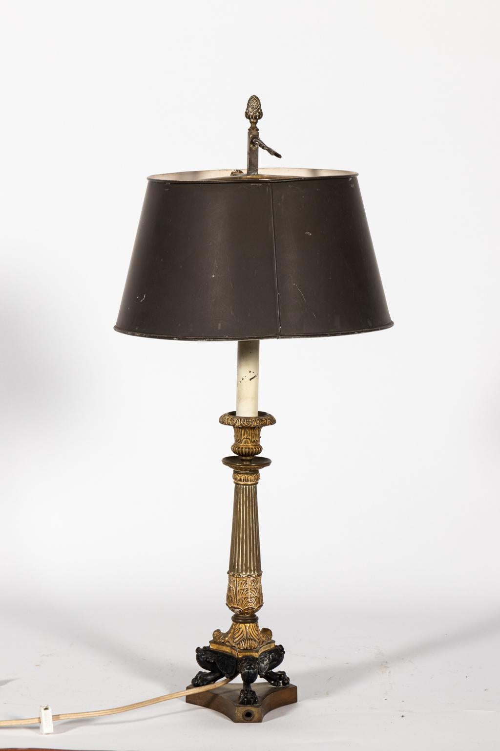 Regency Style Candlestick Lamp In Good Condition For Sale In Stamford, CT