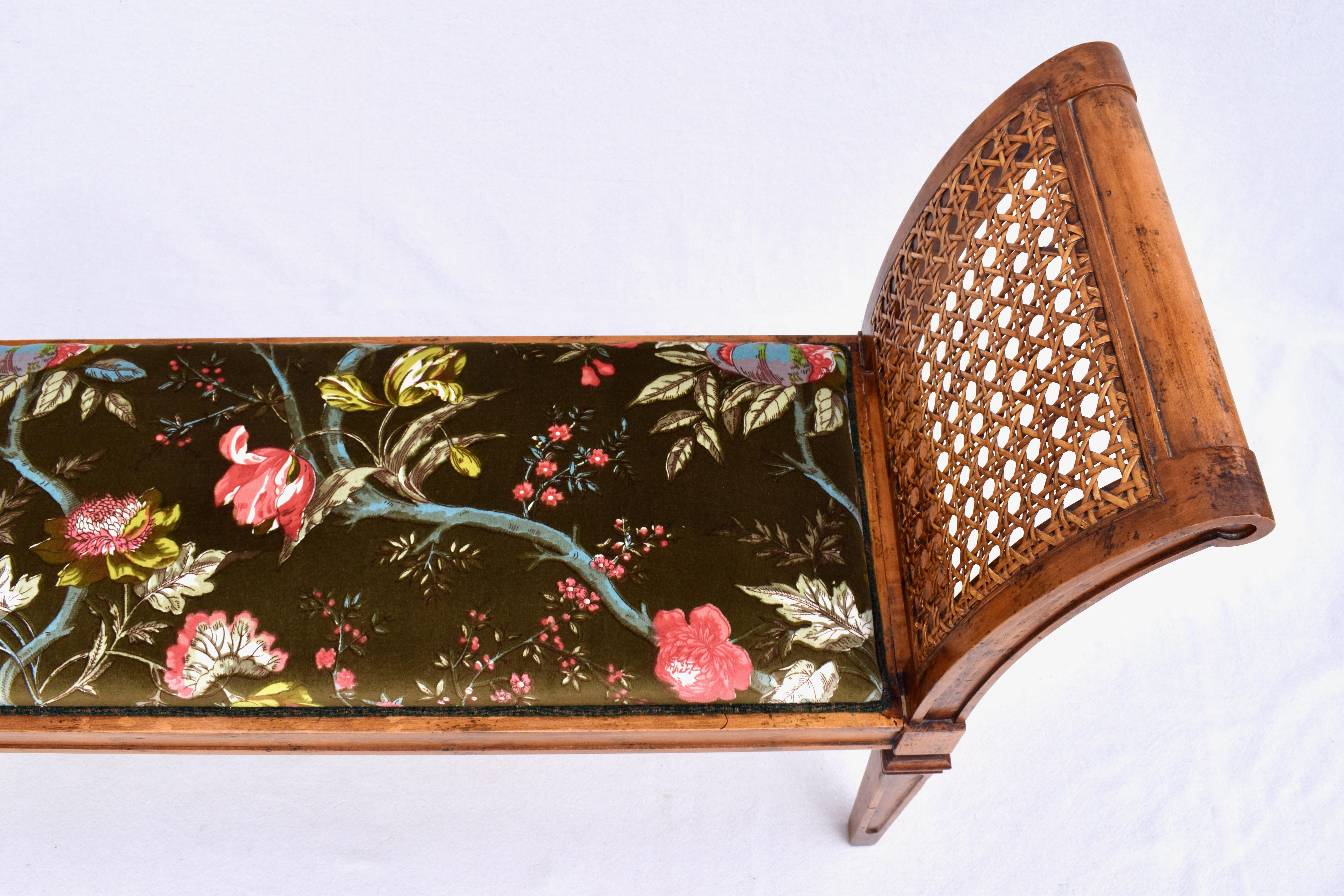 American Hollywood Regency Cane Window Bench 1960's