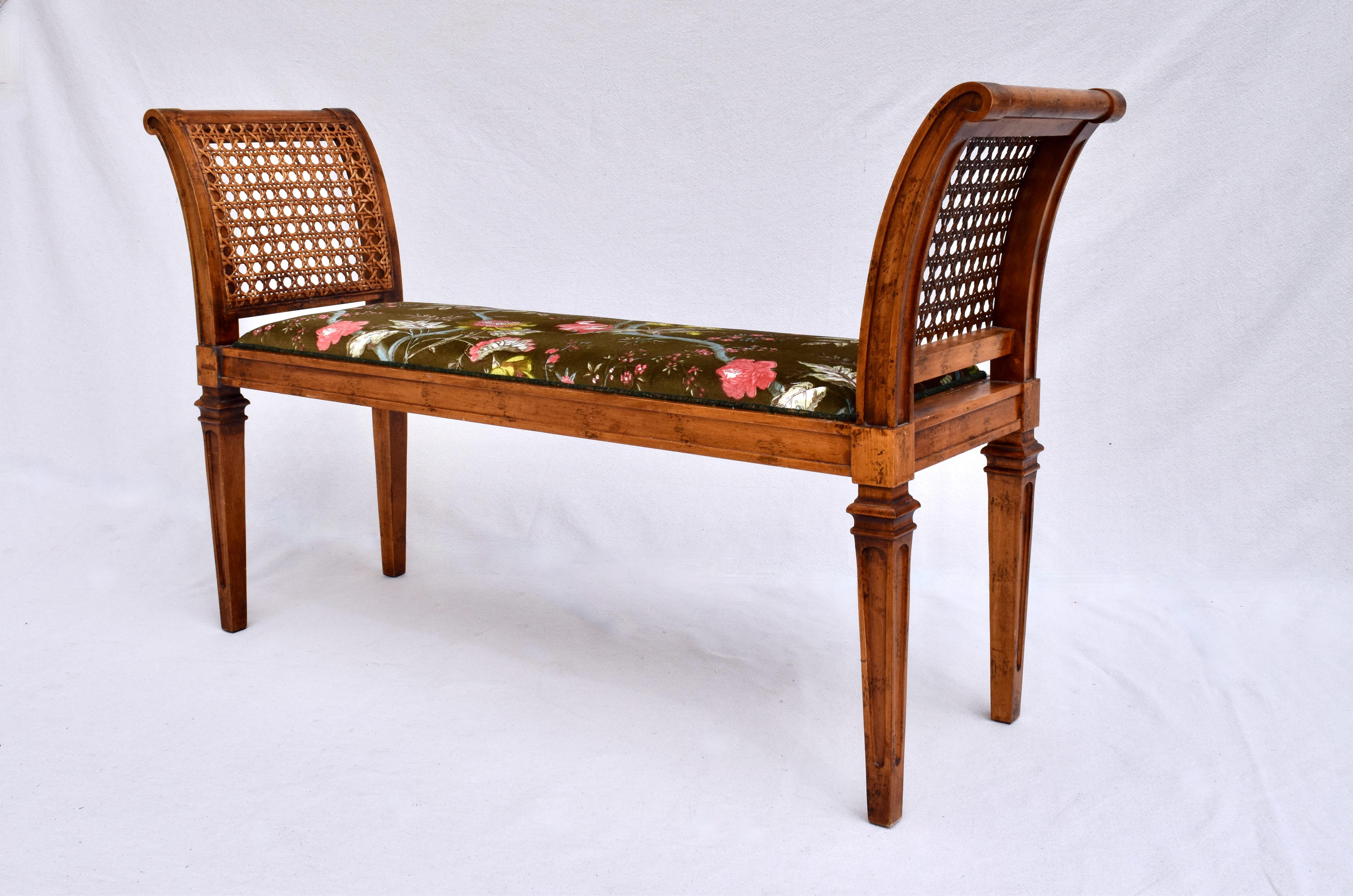20th Century Regency Style Cane Window Bench by Baker For Sale