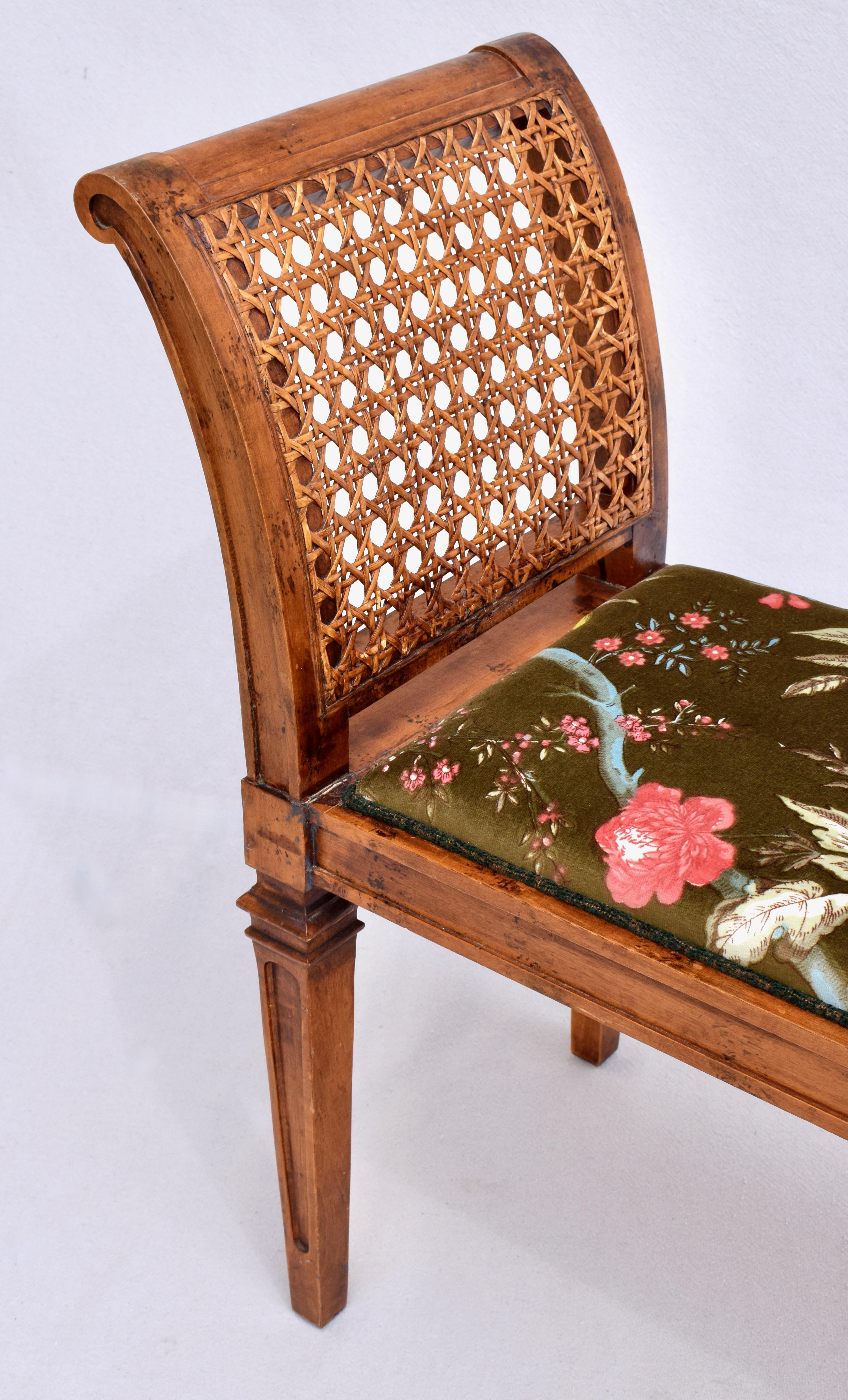 Hollywood Regency Cane Window Bench 1960's 1