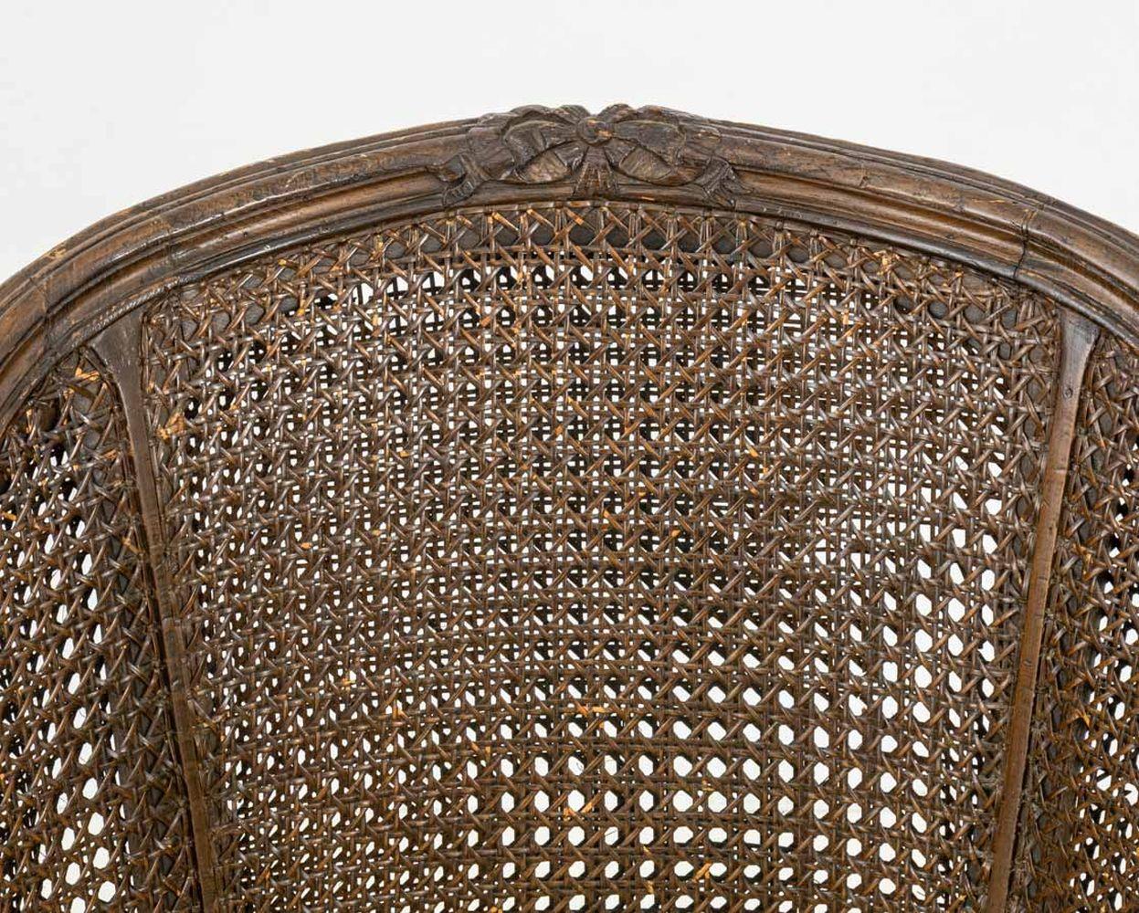 Regency Style Caned Barrel Back Bergere In Good Condition For Sale In Astoria, NY