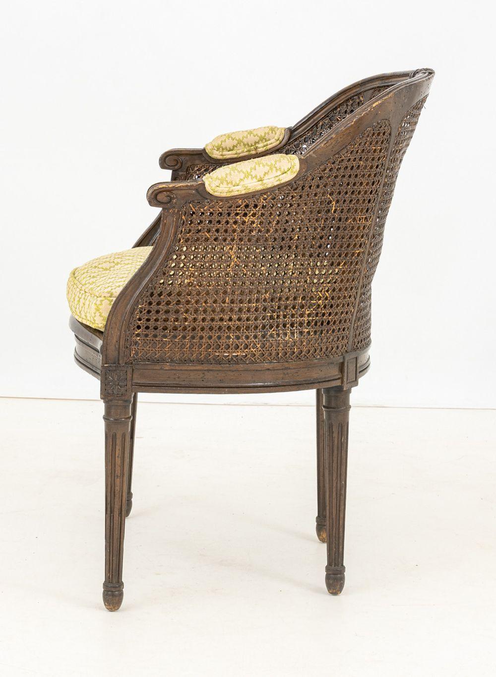 Regency Style Caned Barrel Back Bergere For Sale 2