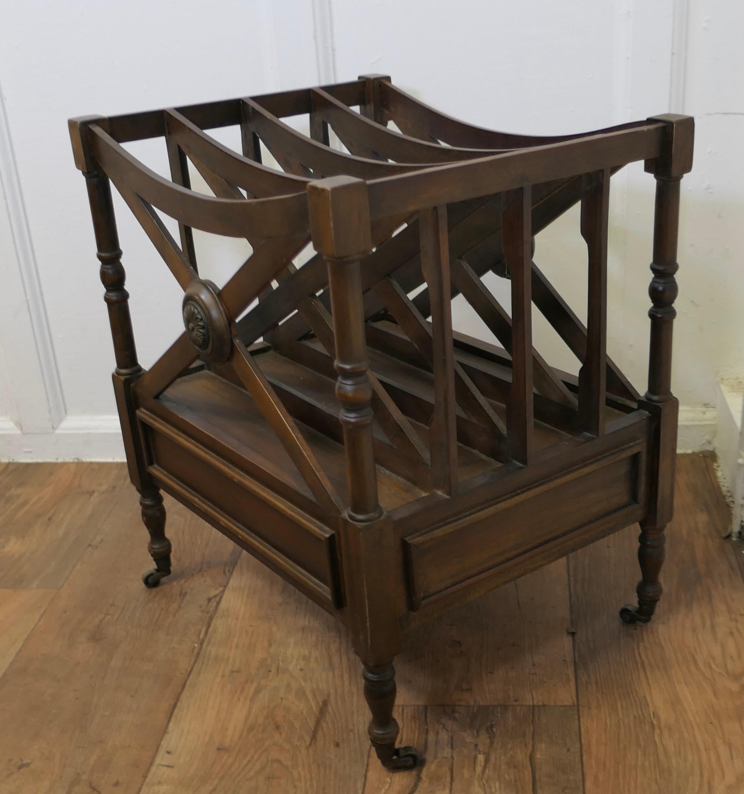 Early 20th Century Regency Style Canterbury Magazine Stand  This is a pretty little piece  For Sale
