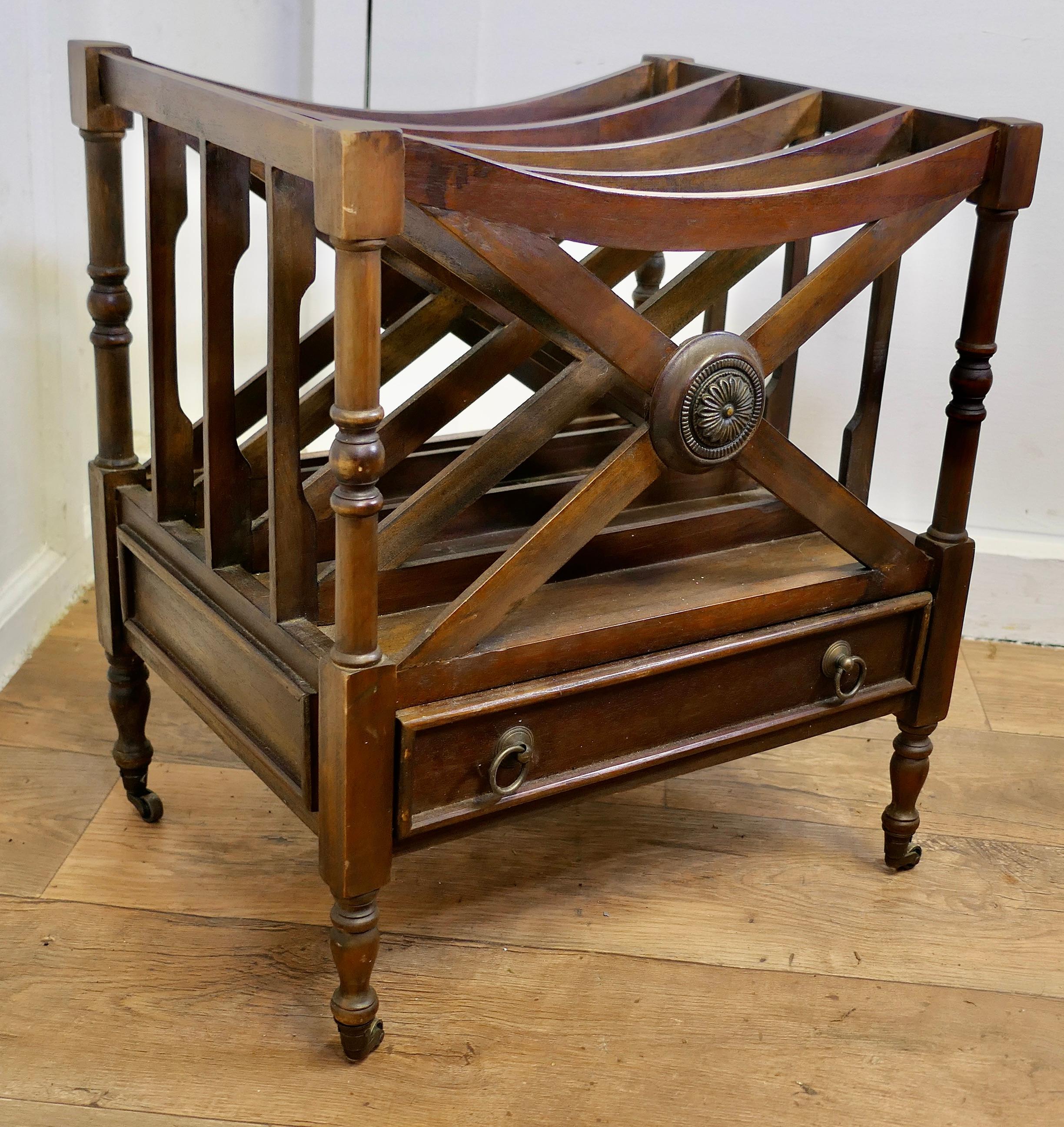 Regency Style Canterbury Magazine Stand  This is a pretty little piece  For Sale 2