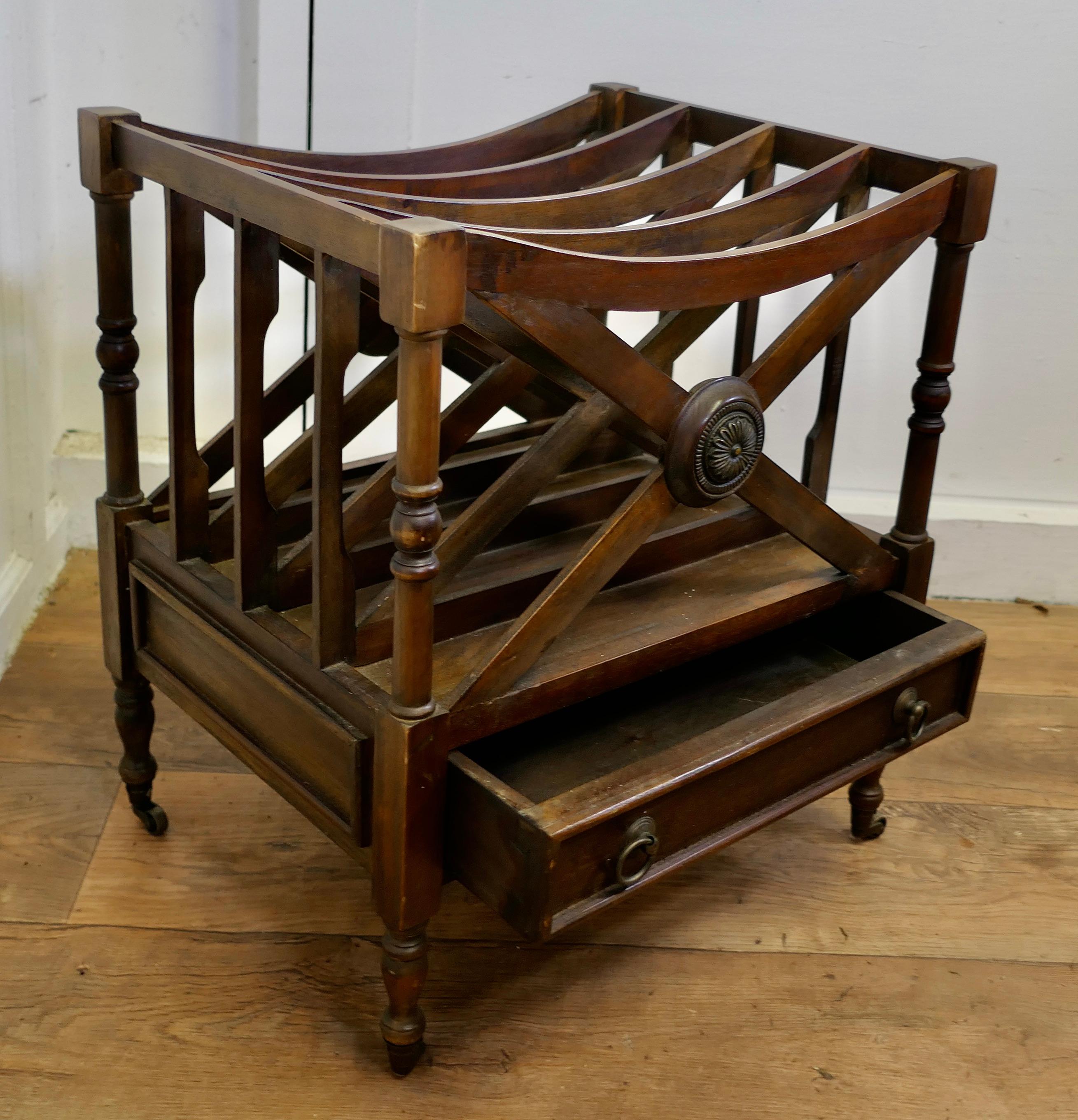 Regency Style Canterbury Magazine Stand  This is a pretty little piece  For Sale 3
