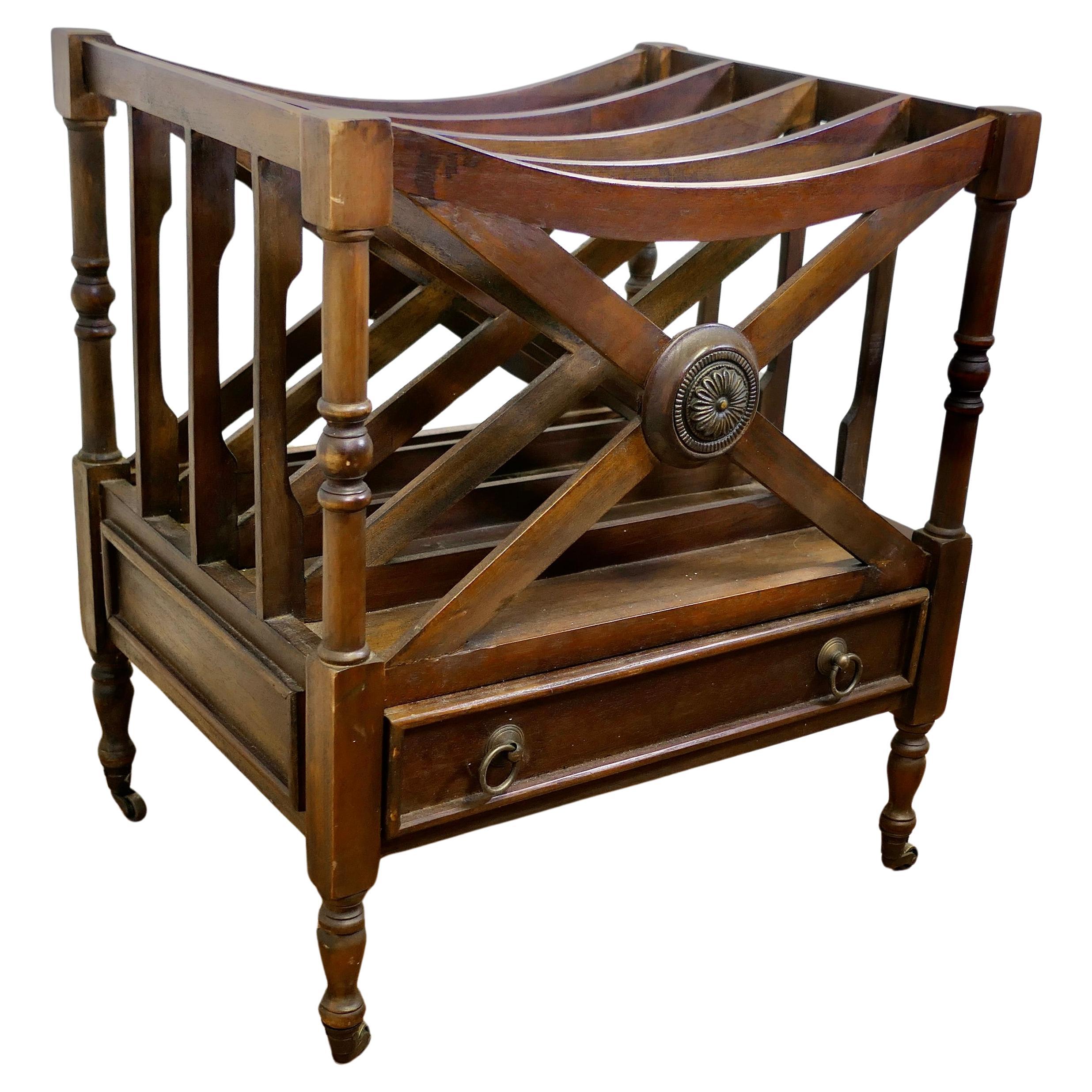 Regency Style Canterbury Magazine Stand  This is a pretty little piece  For Sale