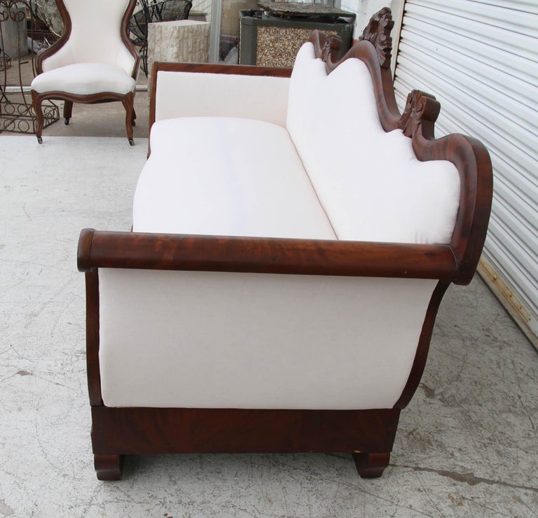Victorian Regency Style Carved Antique Sofa For Sale