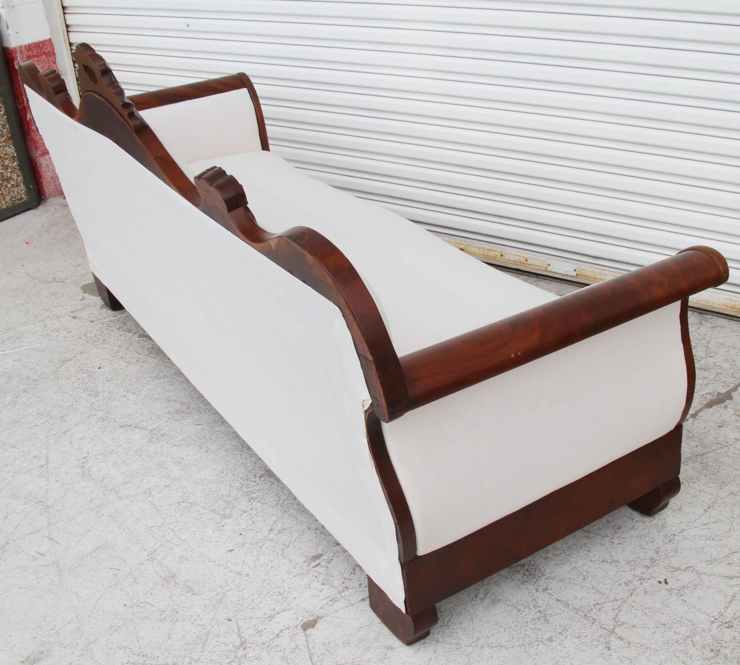 Victorian Regency Style Carved Antique Sofa For Sale