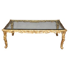 Regency Style Carved Branch and Leaf Coffee Table In the Manner of Bagues