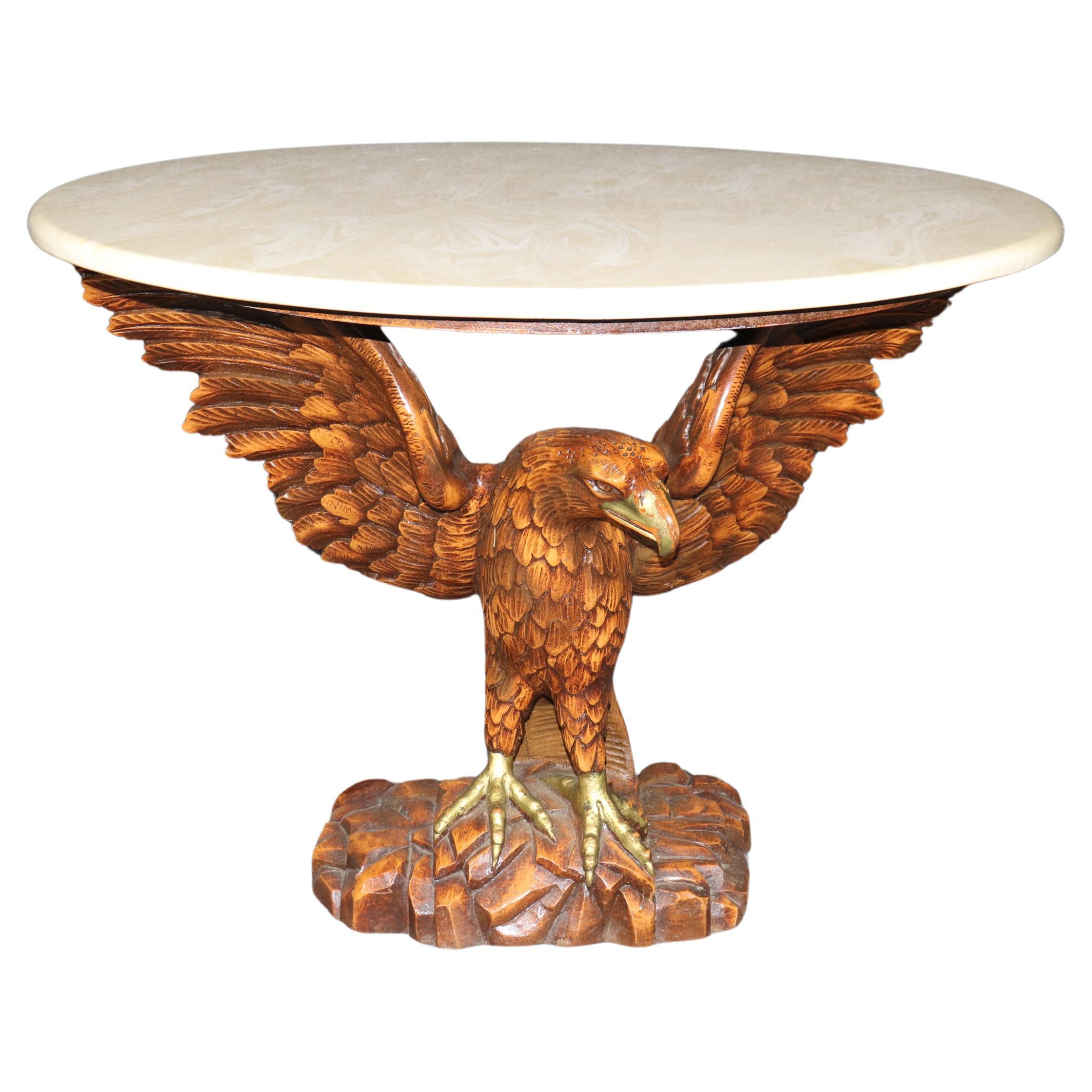 Regency Style Carved Eagle Marble Top Center table in the manner of William Kent