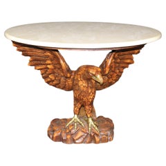 Regency Style Carved Eagle Marble Top Center table in the manner of William Kent