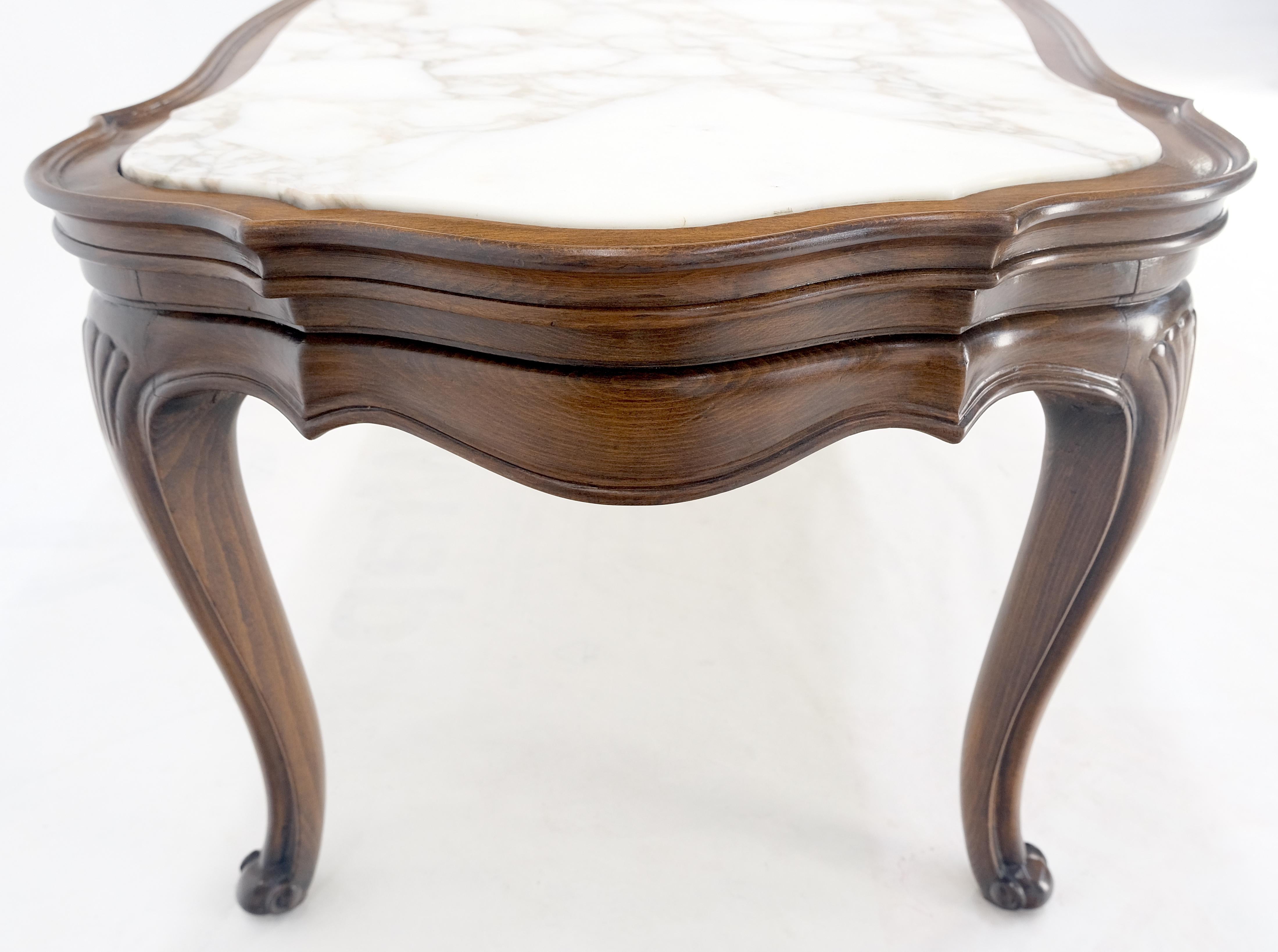 Regency Style Carved Walnut Base Figural Marble Top Elongated Coffee Table MINT! 7