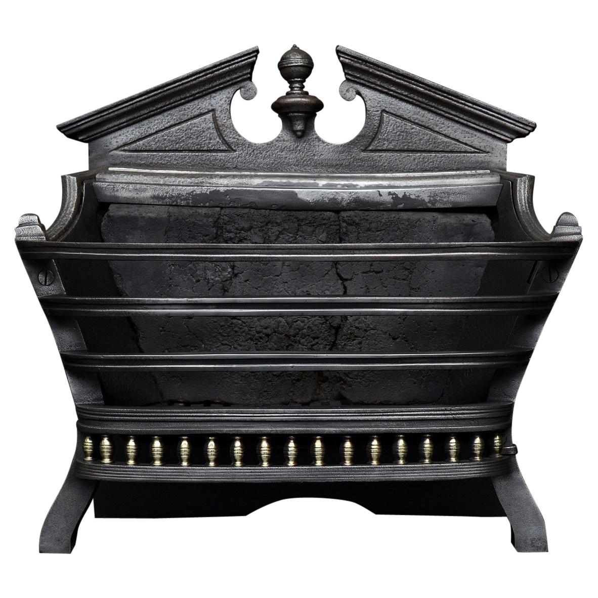 Regency Style Cast Iron Firebasket For Sale