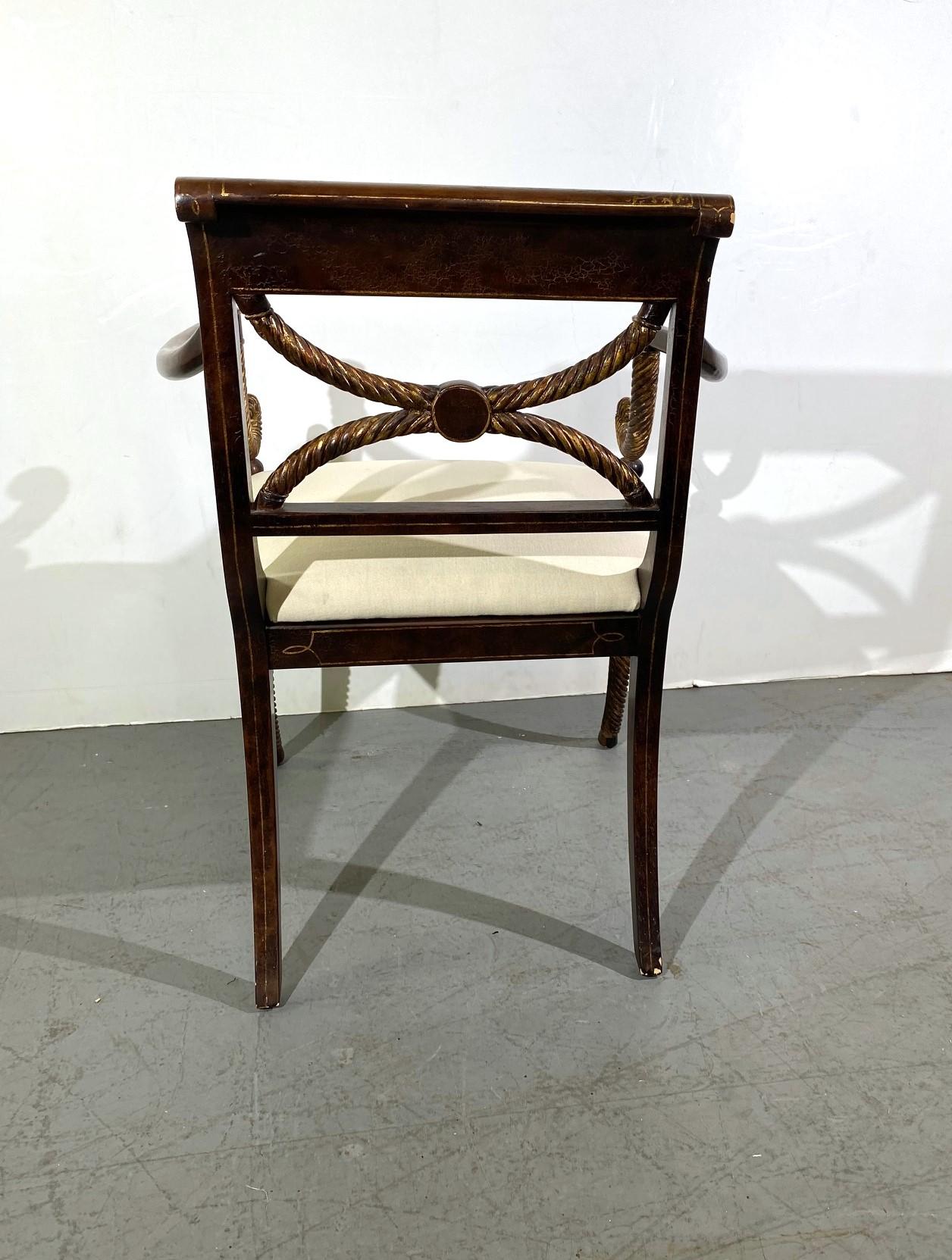 XX secolo Poltrone Chinoiserie in stile Regency Set di 2 in vendita