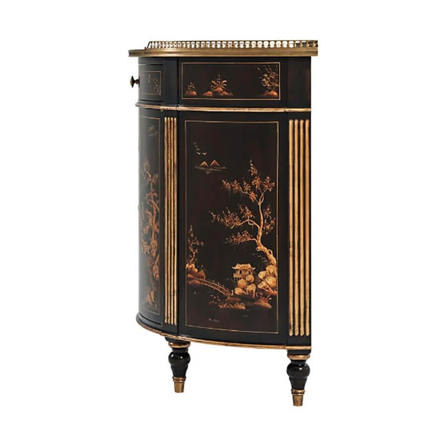 Hand-Painted Regency Style Chinoiserie Cabinet For Sale