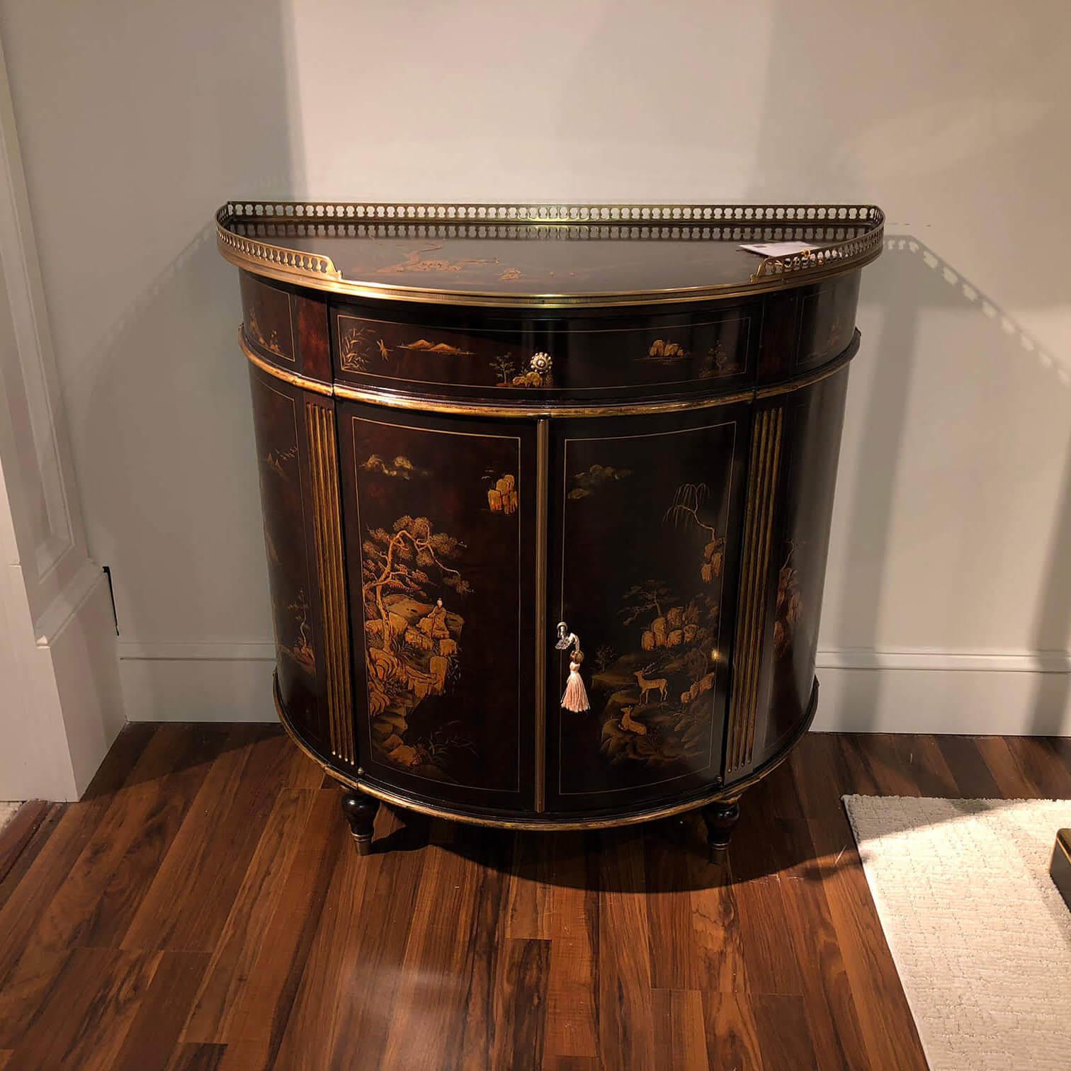 Wood Regency Style Chinoiserie Cabinet For Sale
