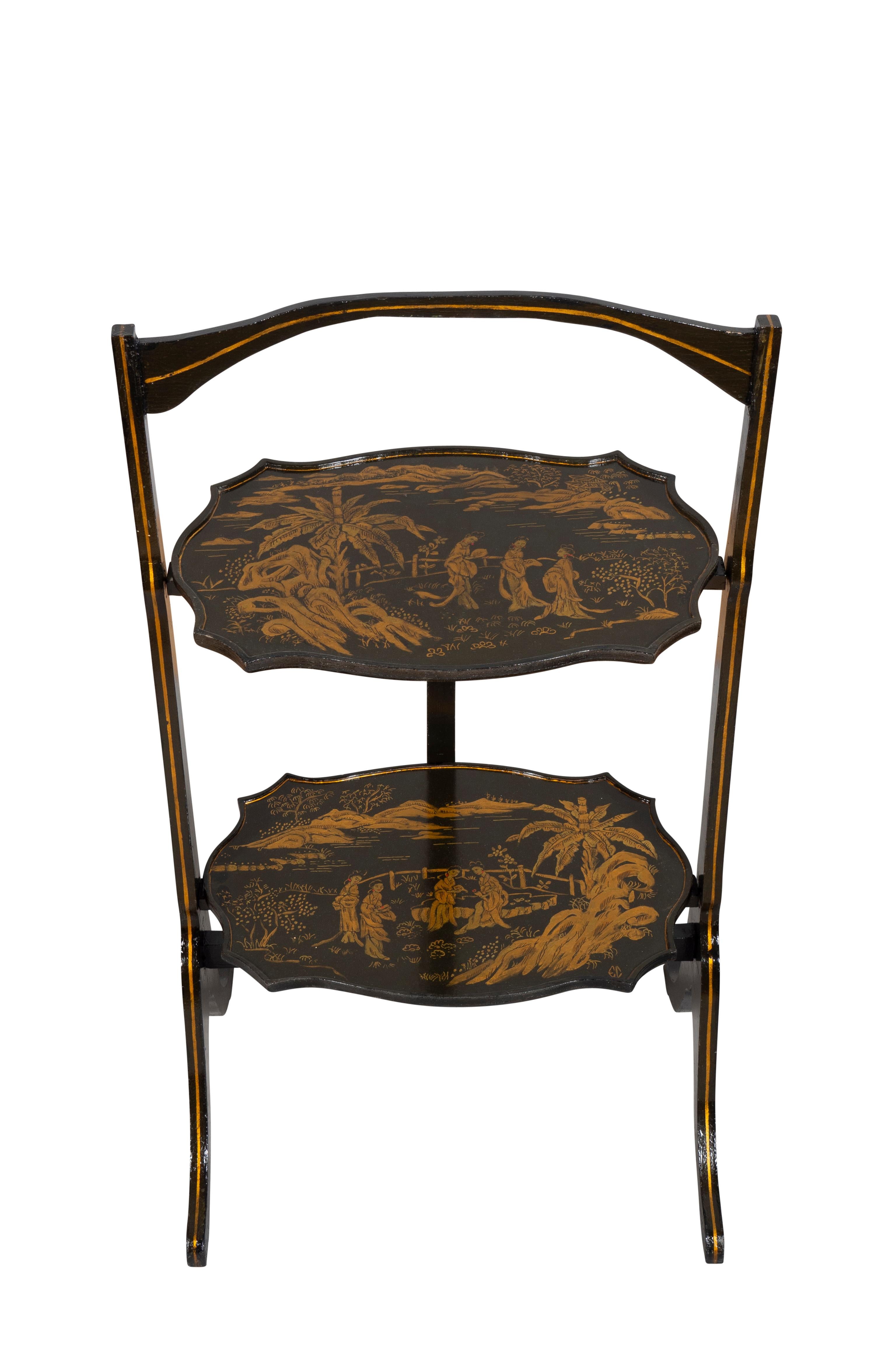 Early 20th Century Regency Style Chinoiserie Folding Table For Sale