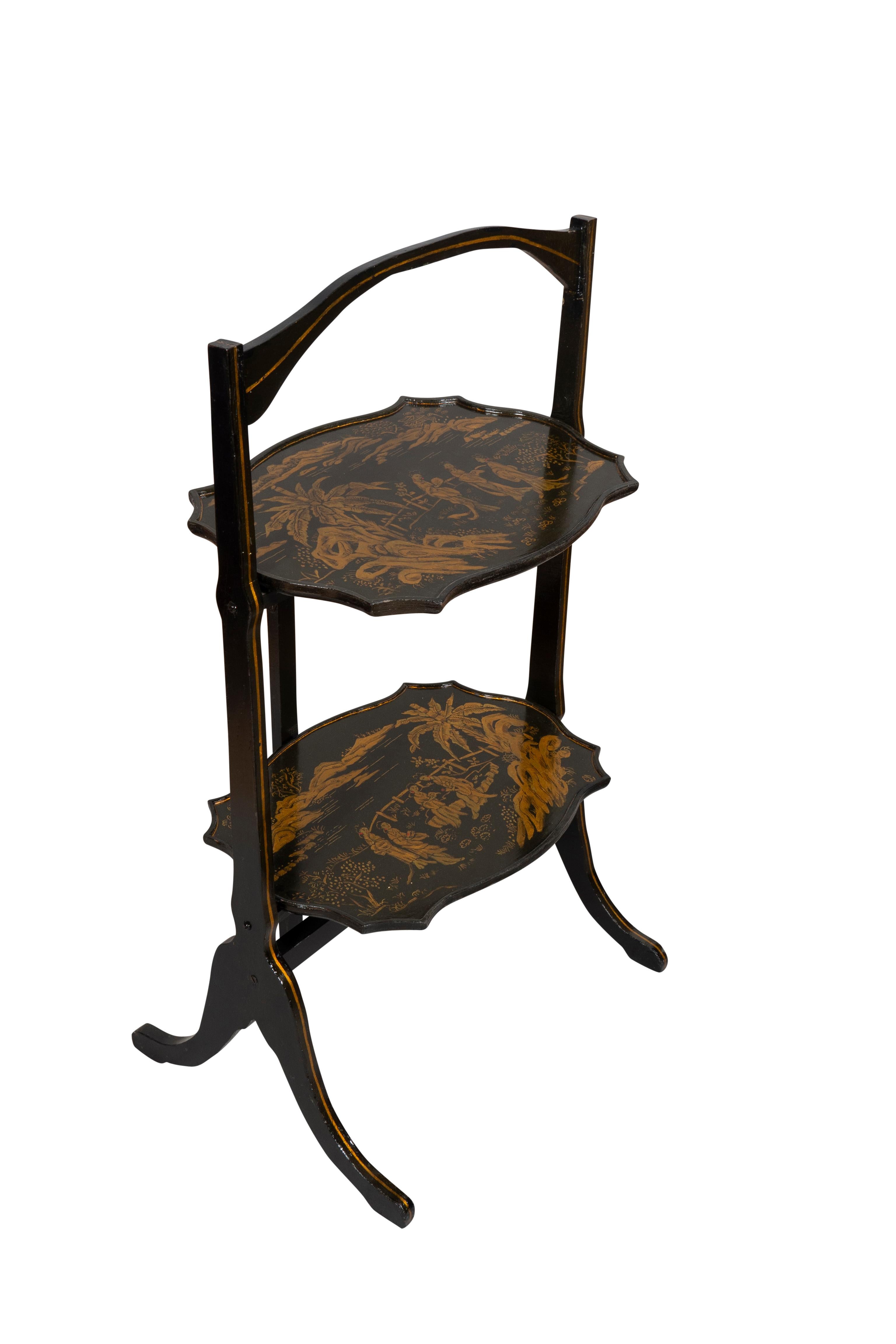 Wood Regency Style Chinoiserie Folding Table For Sale