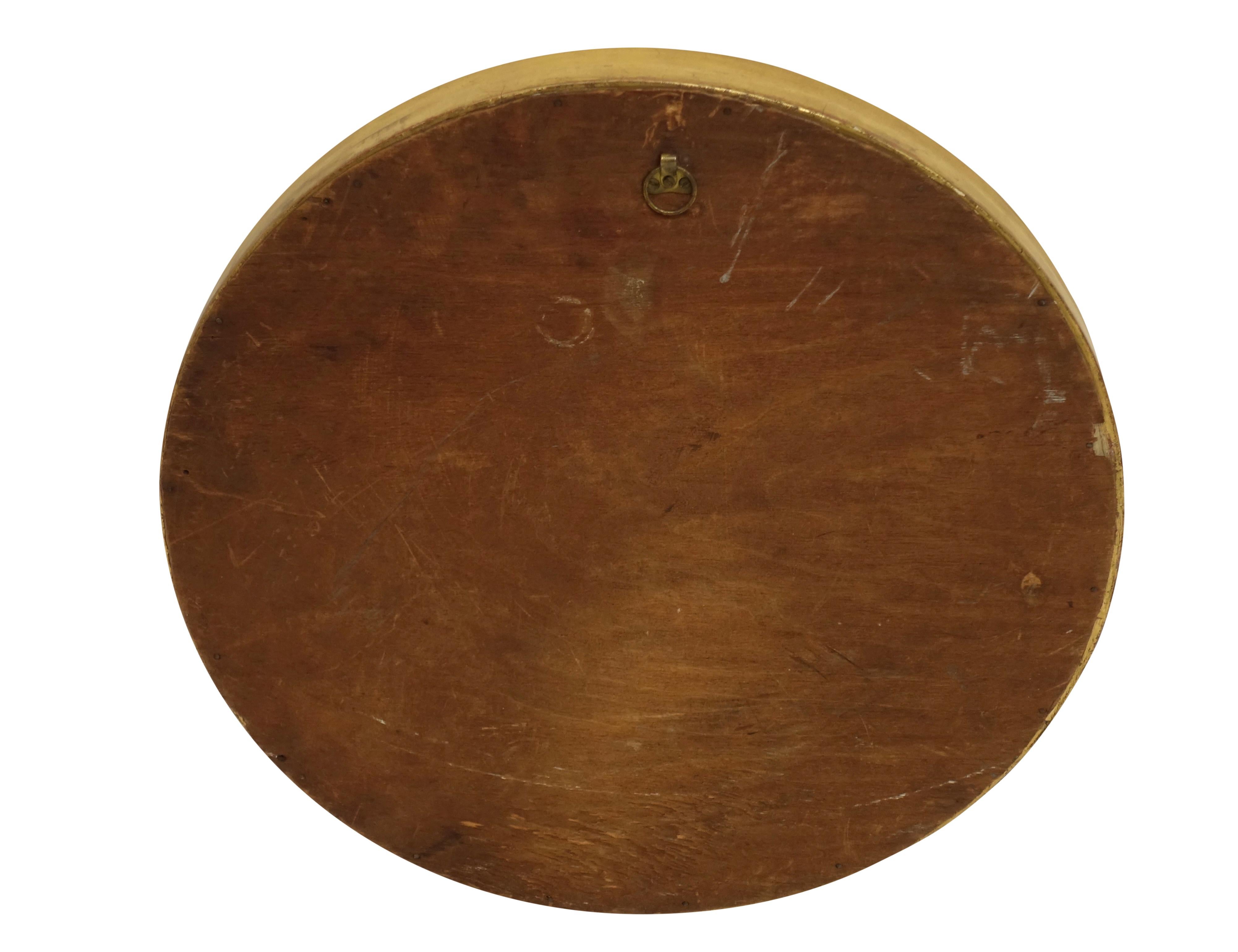 Wood Regency Style Convex Mirror, 19th Century English