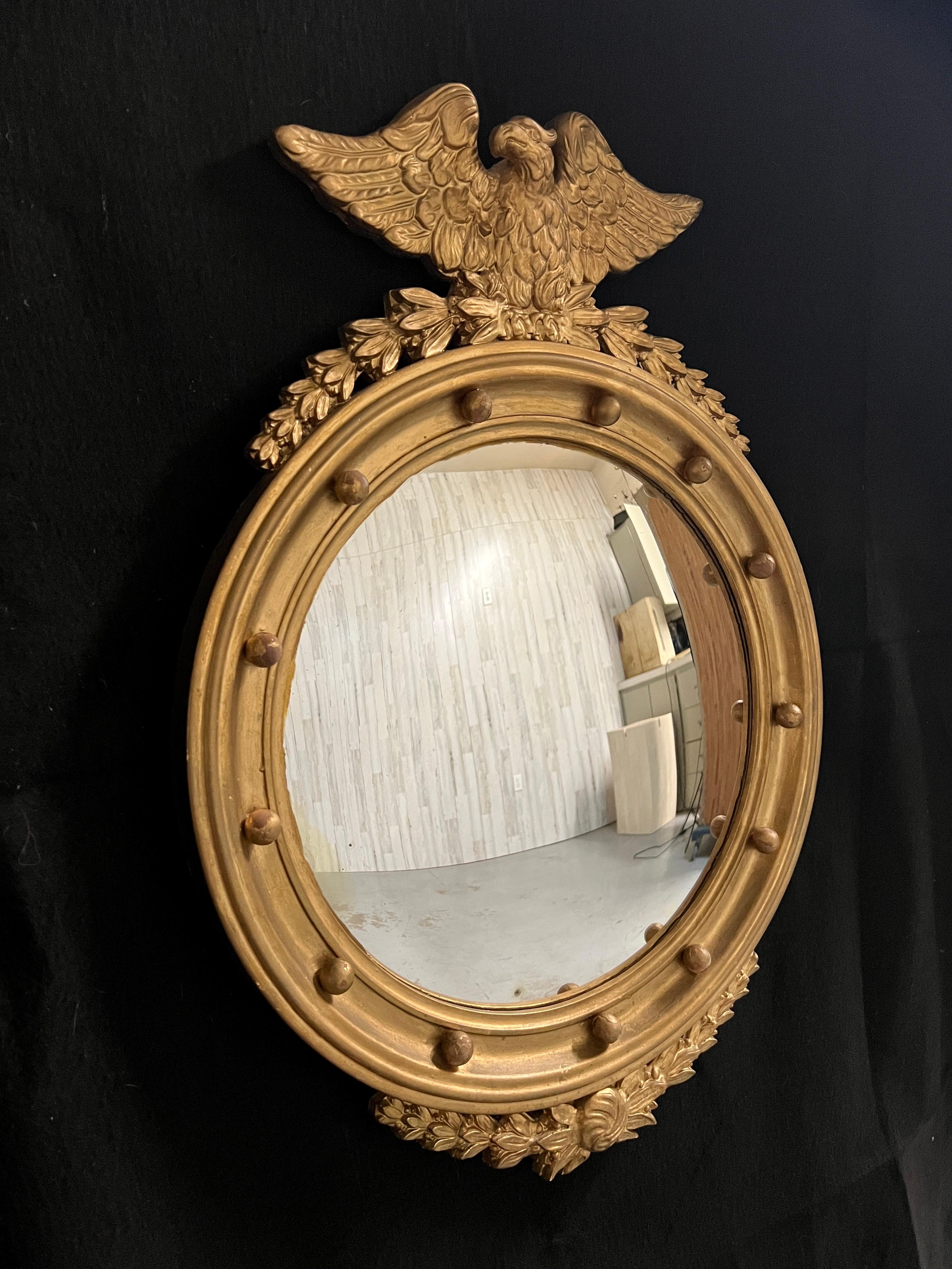 North American Regency style convex Mirror For Sale