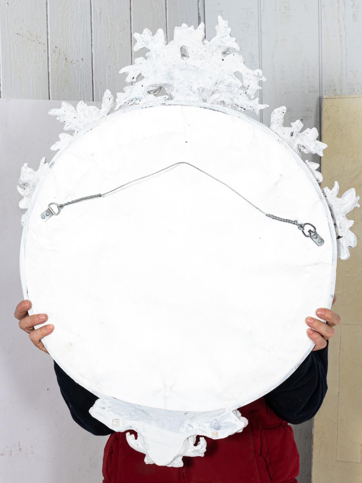 Regency Style Convex Mirror with Flower Basket Crest 2
