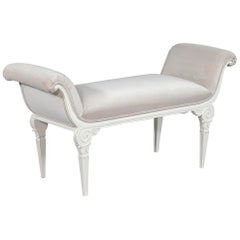 Regency Style Cream Lacquer Window Bench