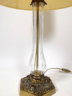 Regency Style Crystal Glass Table Lamp, 1970s