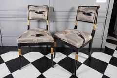 Regency- Style Custom Dining Chairs in Dedar Fabric