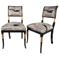 Regency- Style Custom Dining Chairs in Dedar Fabric