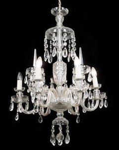 Regency Style Cut Glass Nine Branch Chandelier