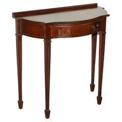 Regency Style Demilune Flamed Hardwood Console Hall Table with Spade Feet