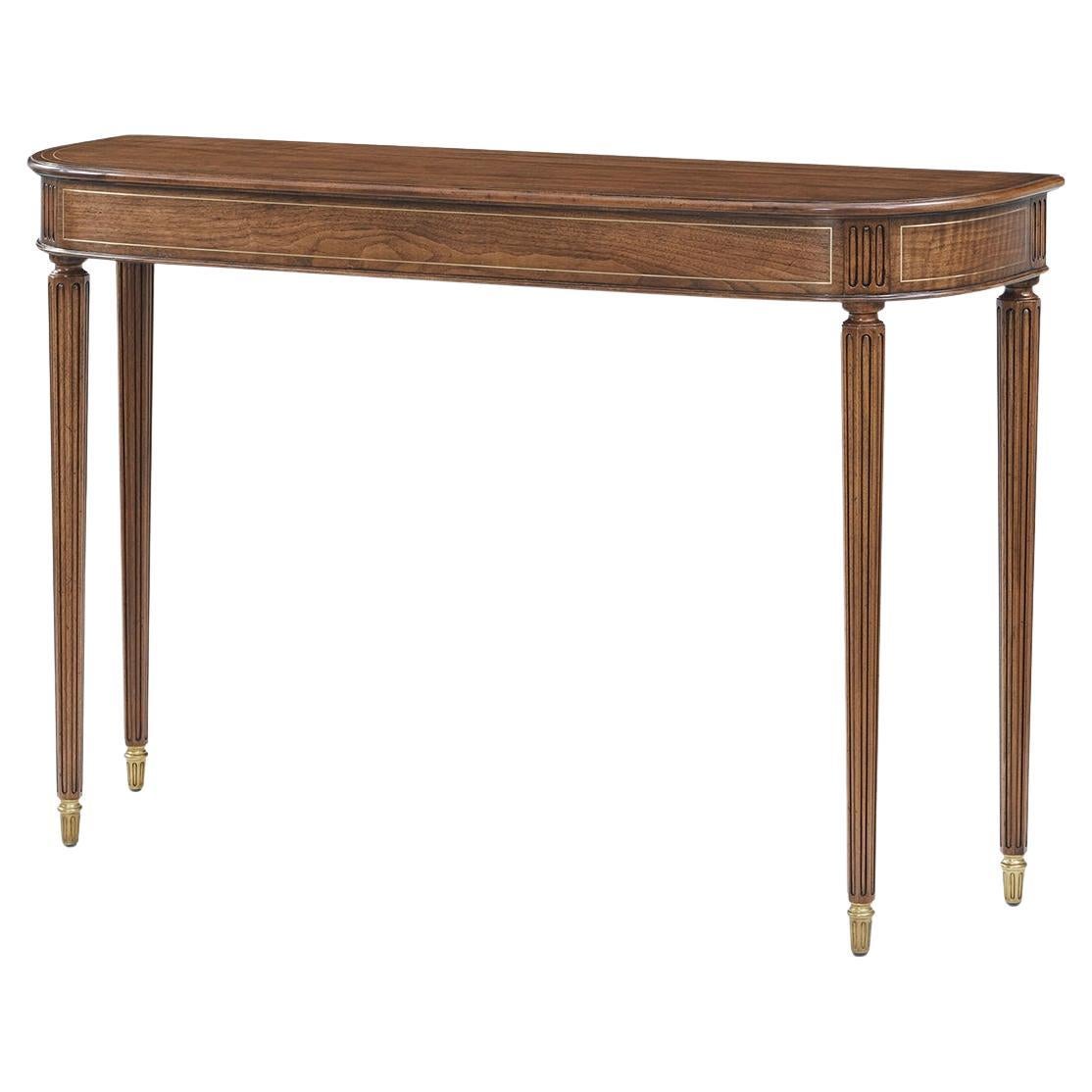 Regency Style Demilune Console Table